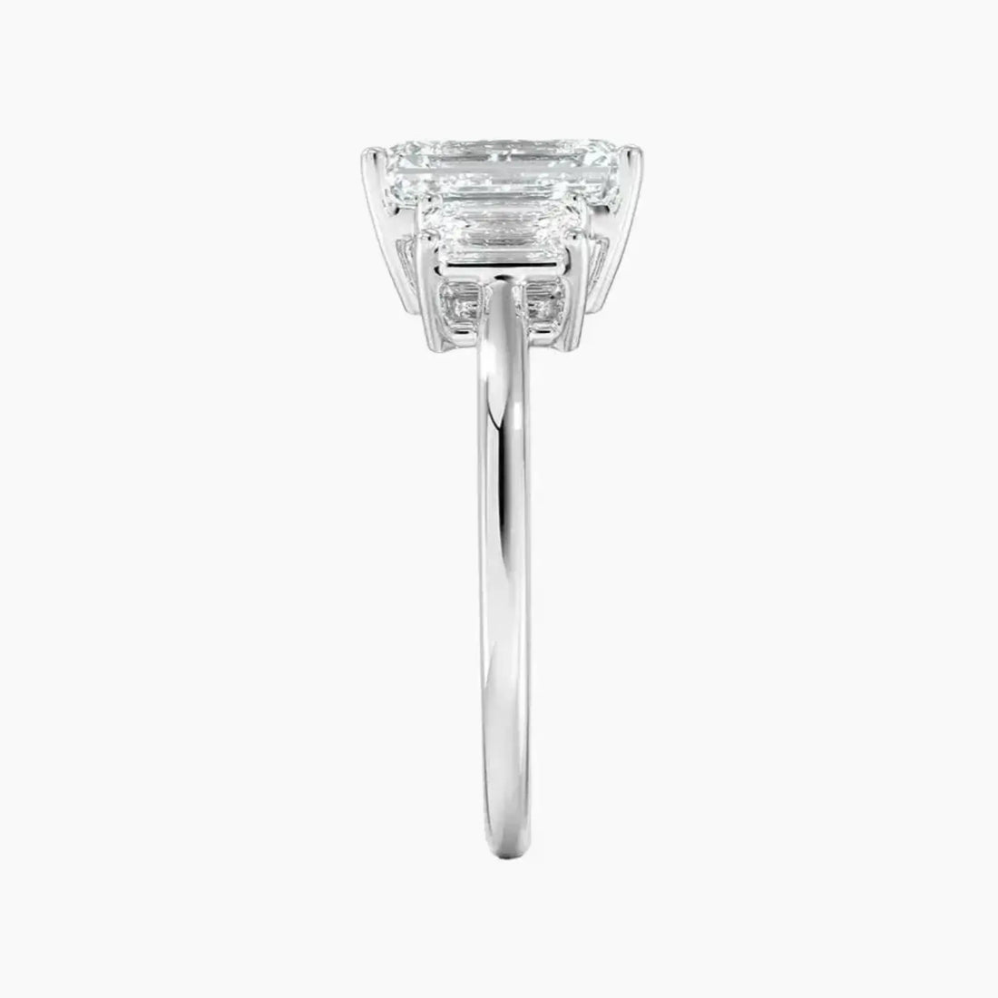 Aurelia Emerald Three Stone 2.5 Carat Lab Grown Diamond Engagement Ring in 18K Rose Gold