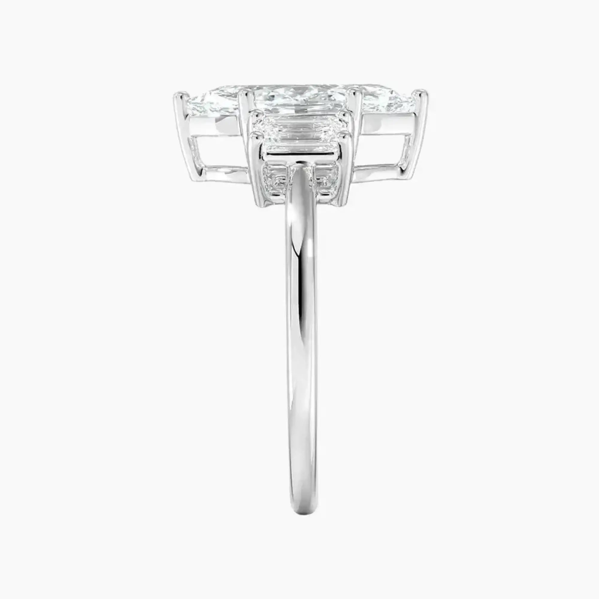 Aurelia Marquise Three Stone Diamond Ring Setting in 18K Rose Gold