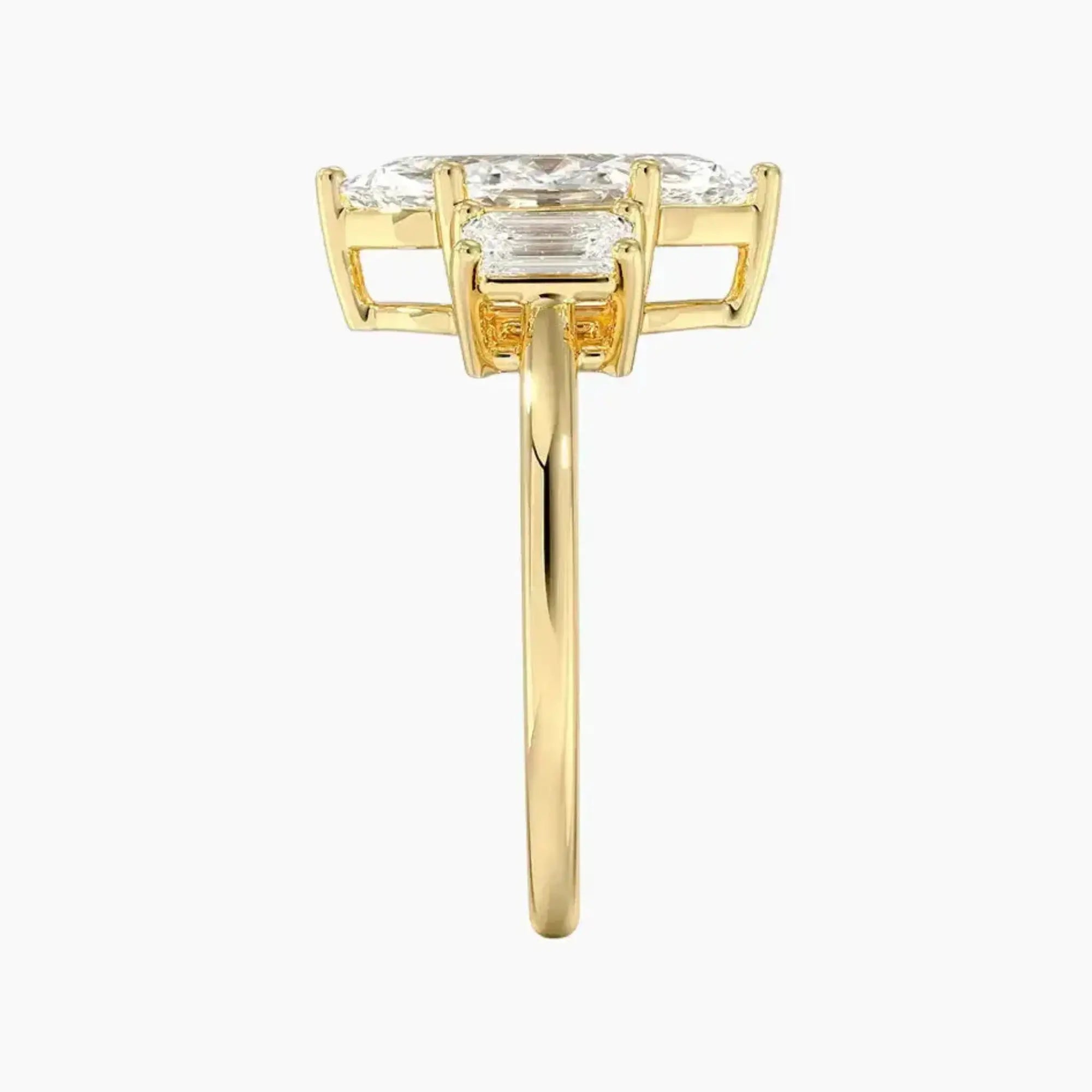 Aurelia Marquise Three Stone 1 Carat Lab Grown Diamond Engagement Ring in 14K White Gold