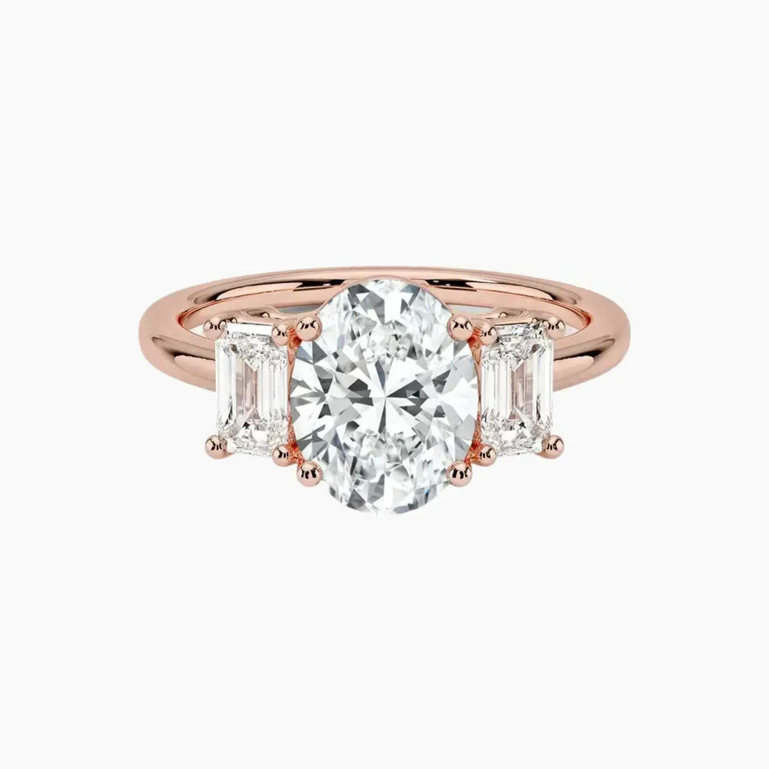 Aurelia Oval Three Stone 1.5 Carat Lab Grown Diamond Engagement Ring in 18K Yellow Gold