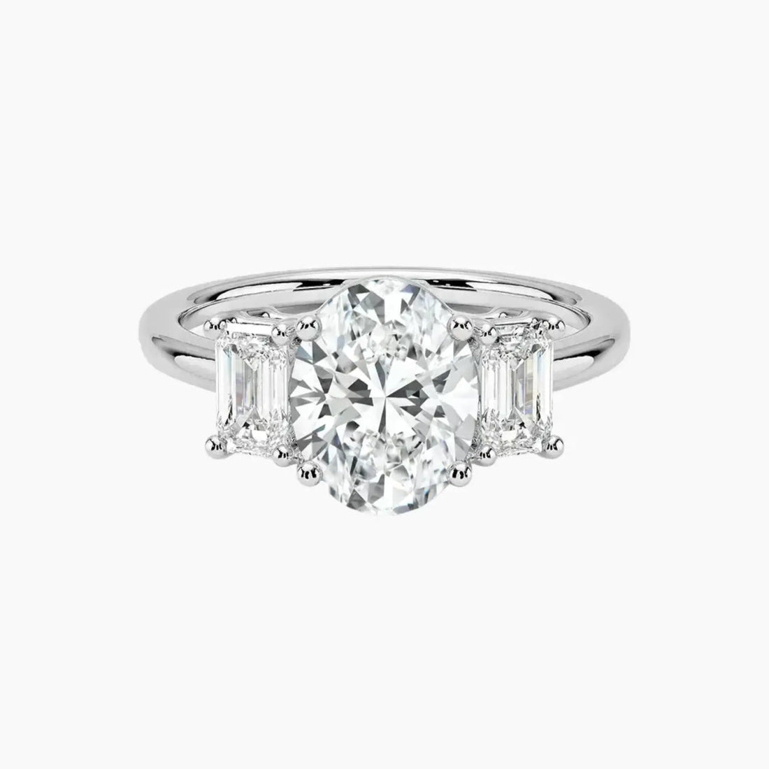 Aurelia Oval Three Stone 2 Carat Lab Grown Diamond Engagement Ring in 14K Rose Gold