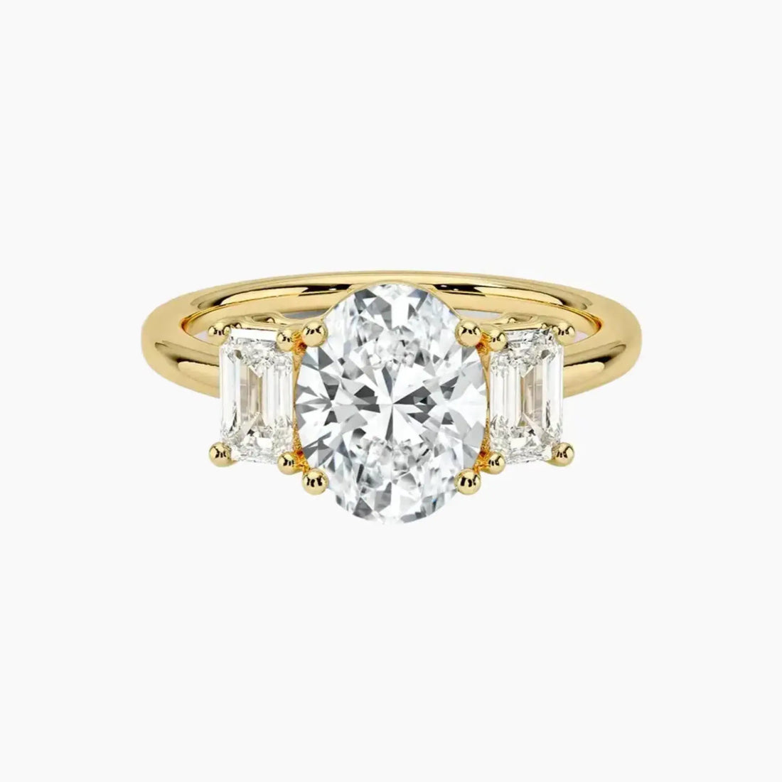 Aurelia Oval Three Stone 2 Carat Lab Grown Diamond Engagement Ring in 14K White Gold