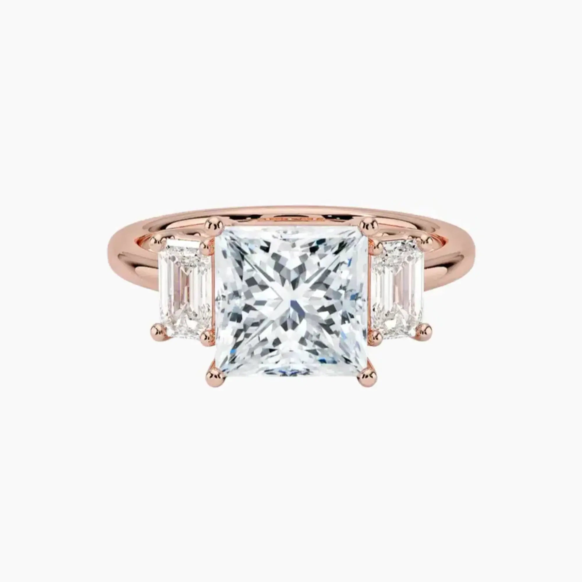Aurelia Princess Three Stone 1 Carat Lab Grown Diamond Engagement Ring in 18K White Gold