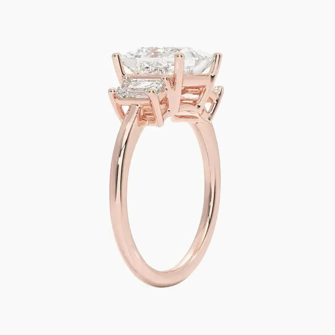 Aurelia Princess Three Stone 1 Carat Lab Grown Diamond Engagement Ring in 14K Yellow Gold