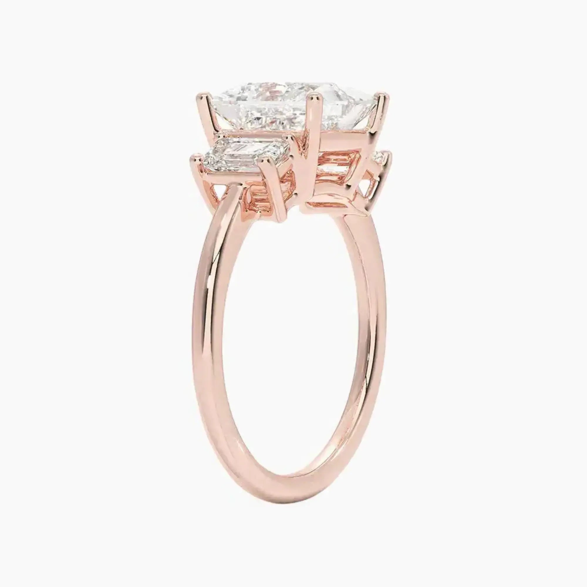 Aurelia Princess Three Stone 2.5 Carat Lab Grown Diamond Engagement Ring in 14K White Gold
