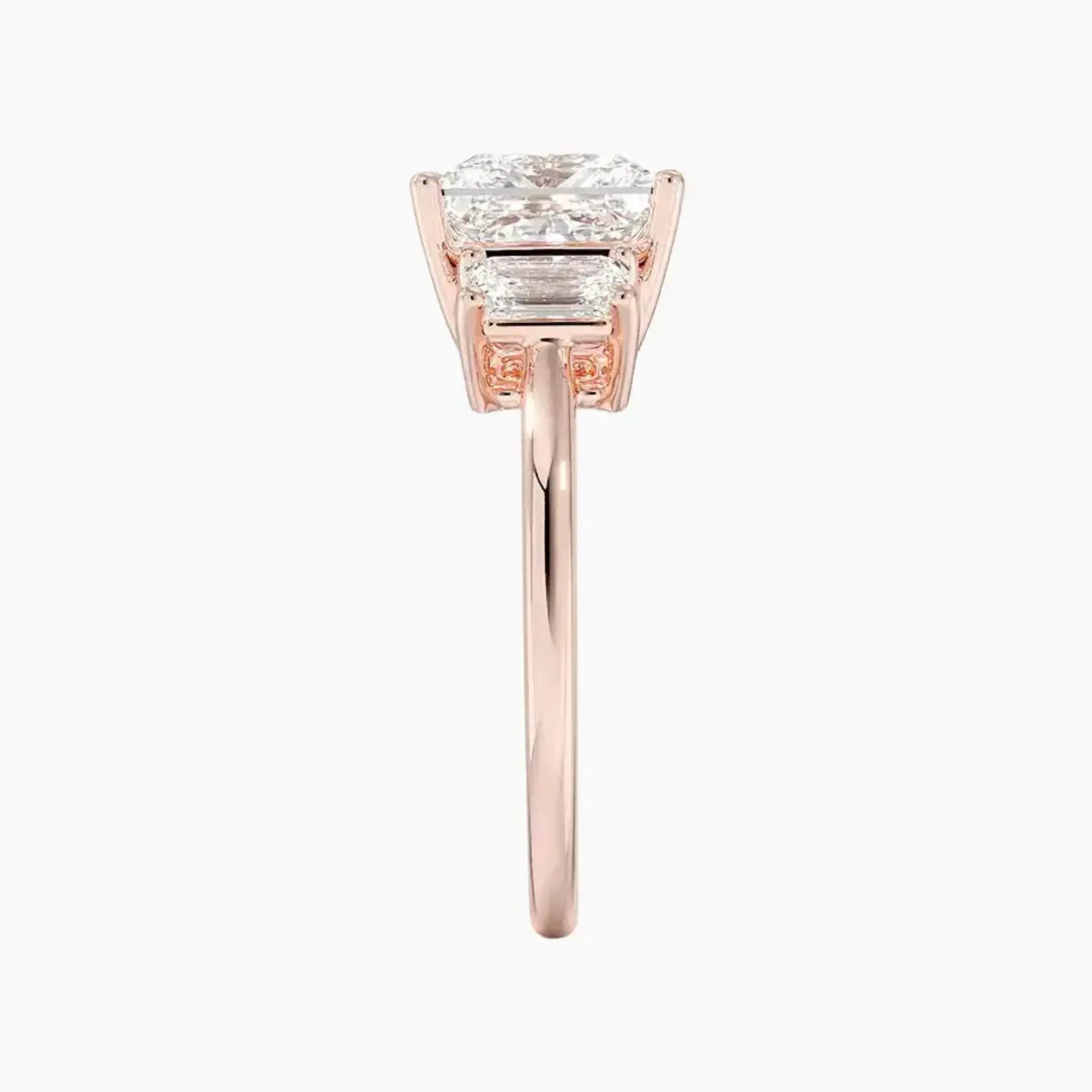 Aurelia Princess Three Stone 2.5 Carat Lab Grown Diamond Engagement Ring in 14K White Gold
