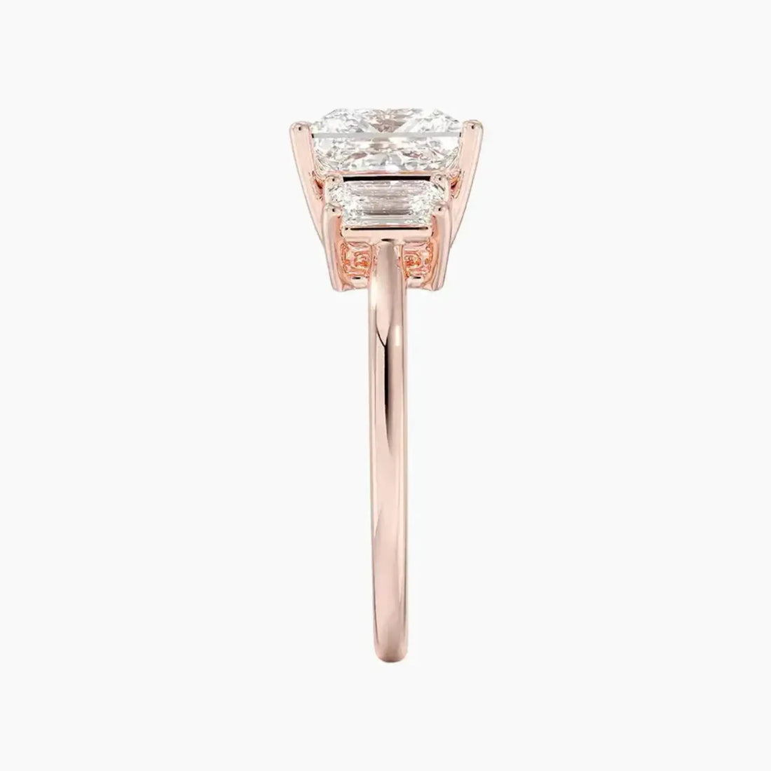 Aurelia Princess Three Stone Diamond Ring Setting in 18K White Gold