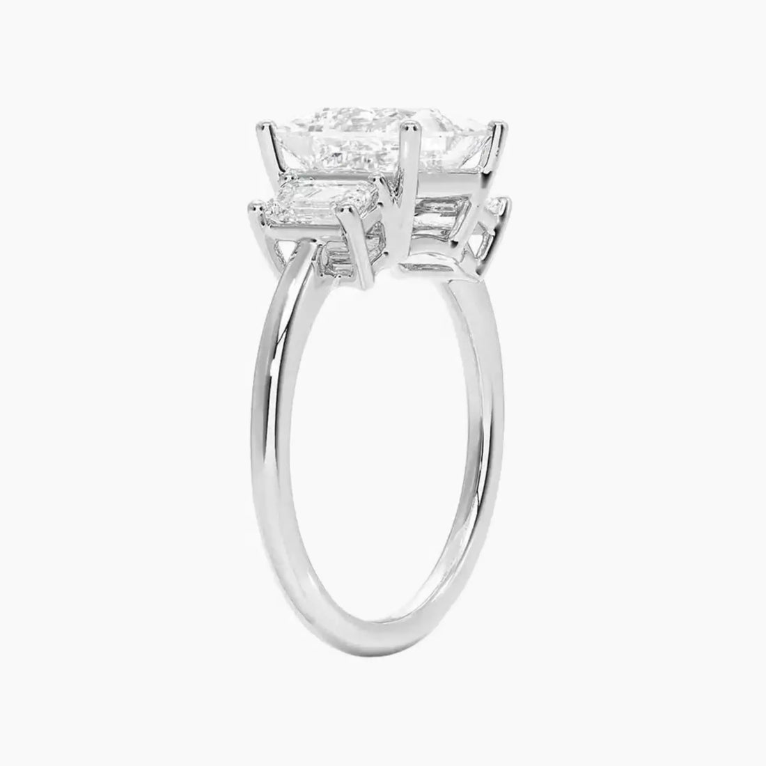 Aurelia Princess Three Stone 2.5 Carat Lab Grown Diamond Engagement Ring in 18K White Gold