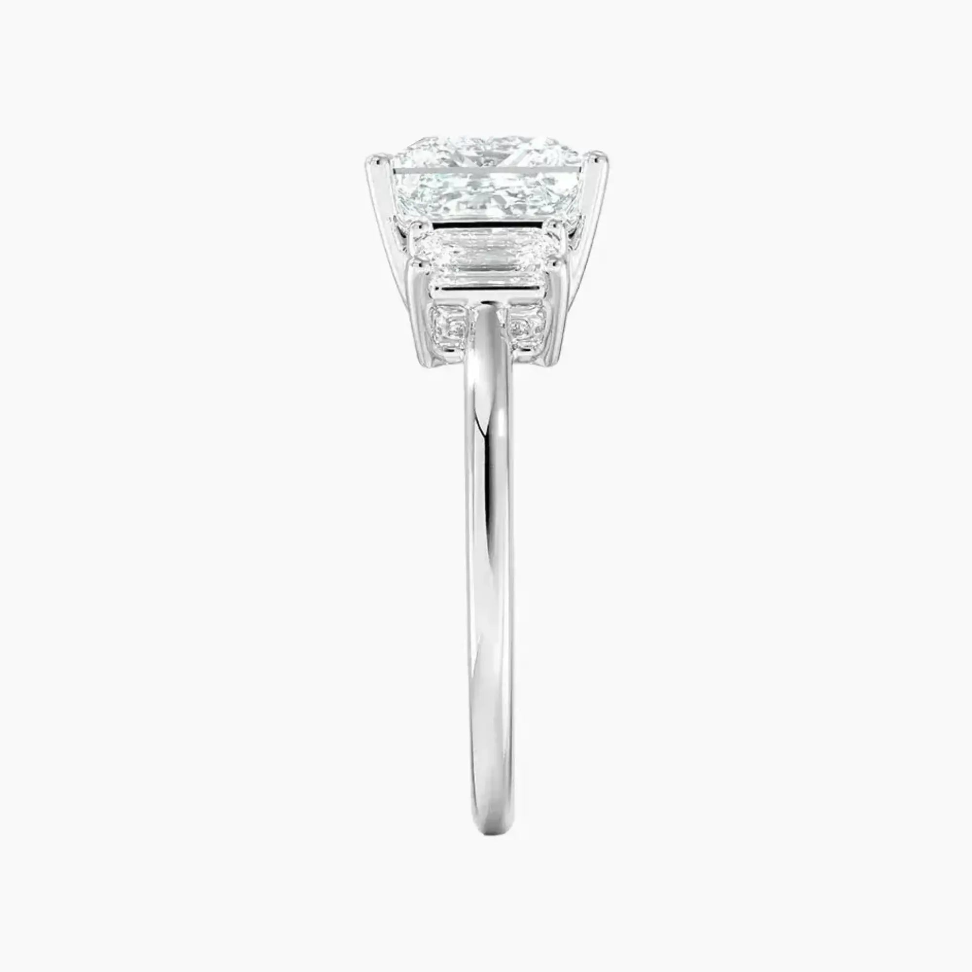Aurelia Princess Three Stone 2.5 Carat Lab Grown Diamond Engagement Ring in 18K Yellow Gold