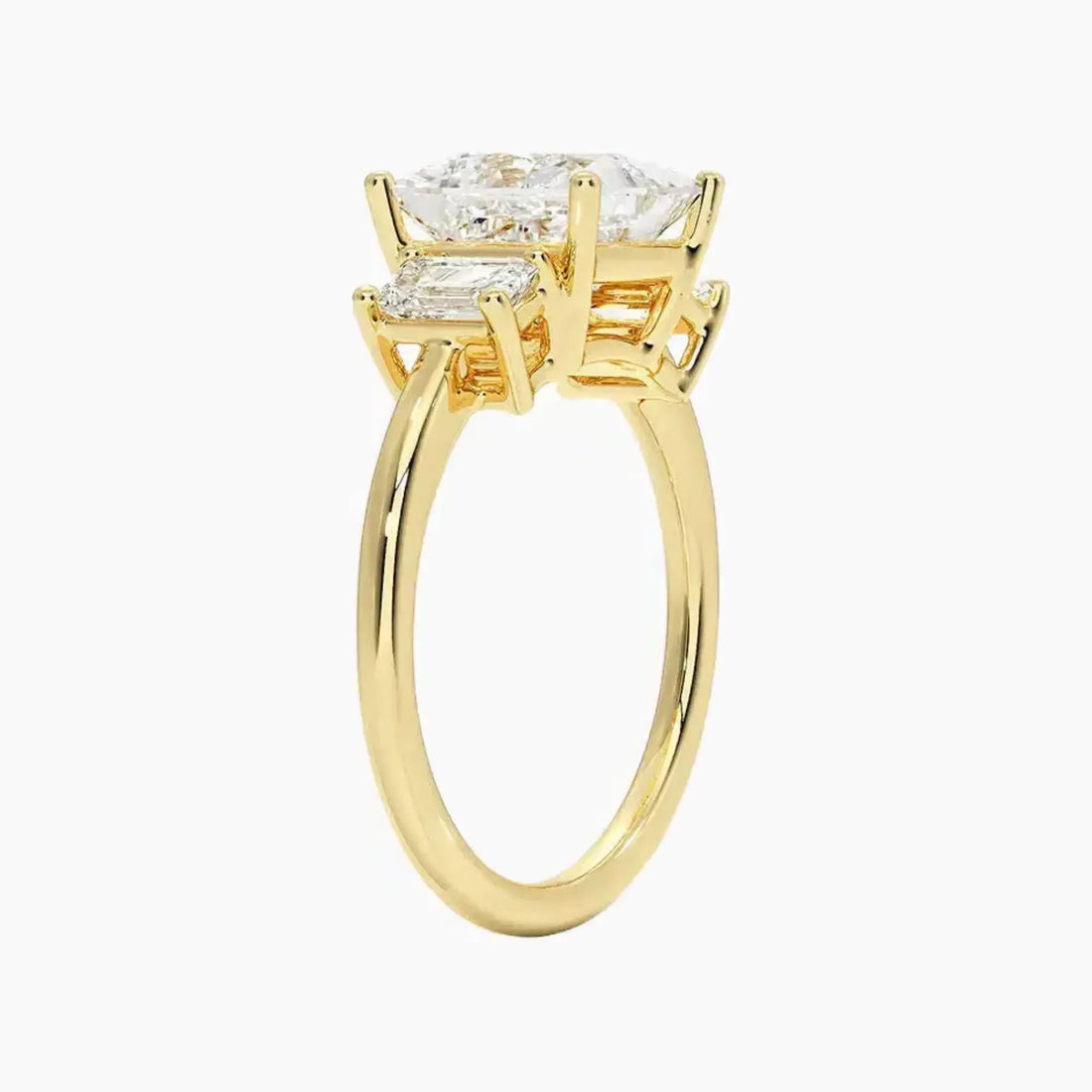 Aurelia Princess Three Stone 2.5 Carat Lab Grown Diamond Engagement Ring in 18K White Gold