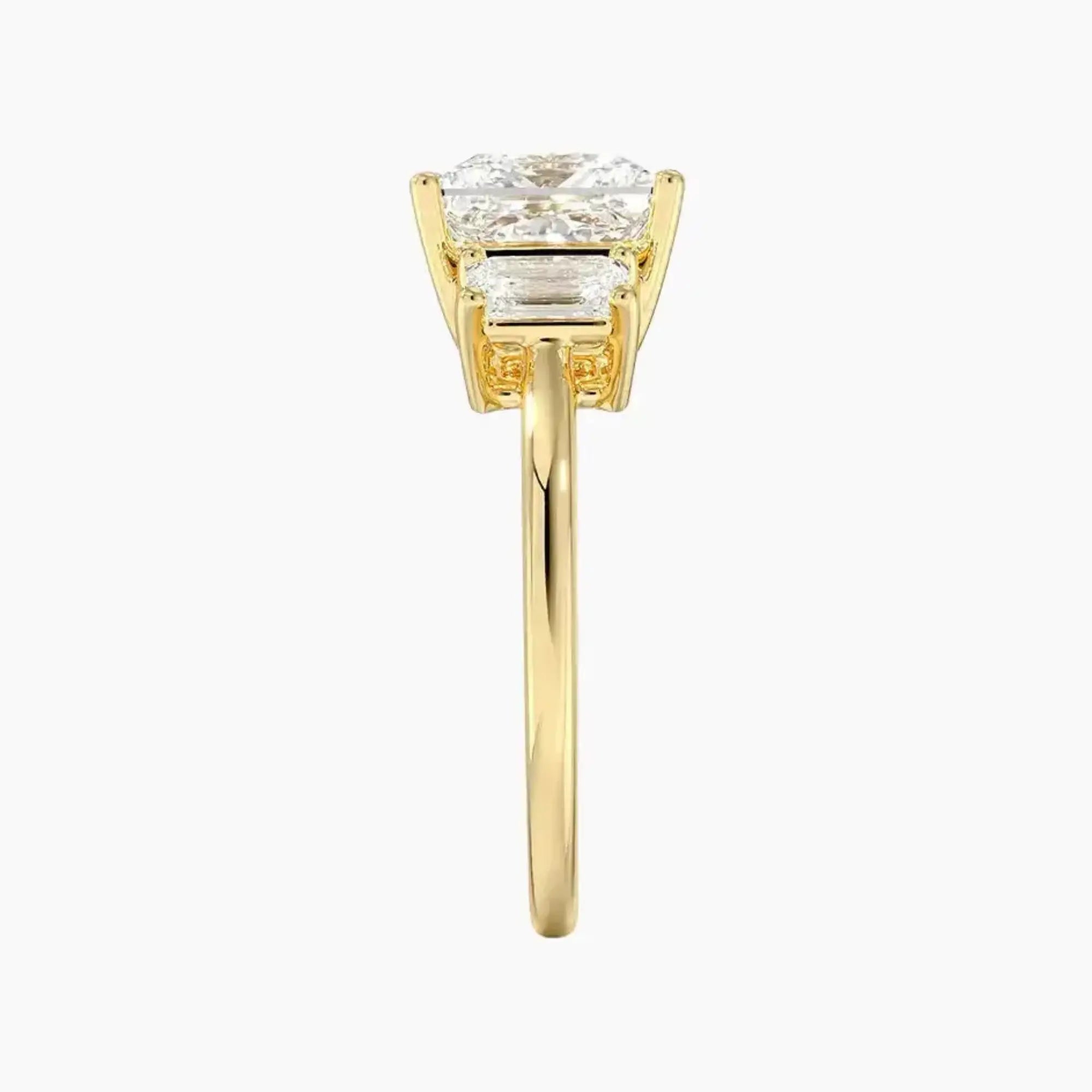 Aurelia Princess Three Stone 3 Carat Lab Grown Diamond Engagement Ring in 18K Rose Gold
