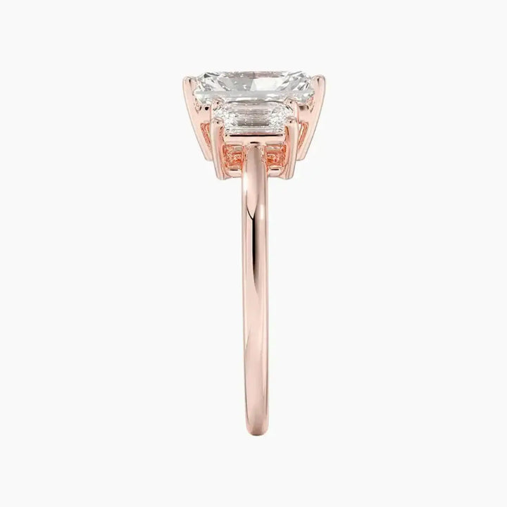 Aurelia Radiant Three Stone 1 Carat Lab Grown Diamond Engagement Ring in 14K Yellow Gold