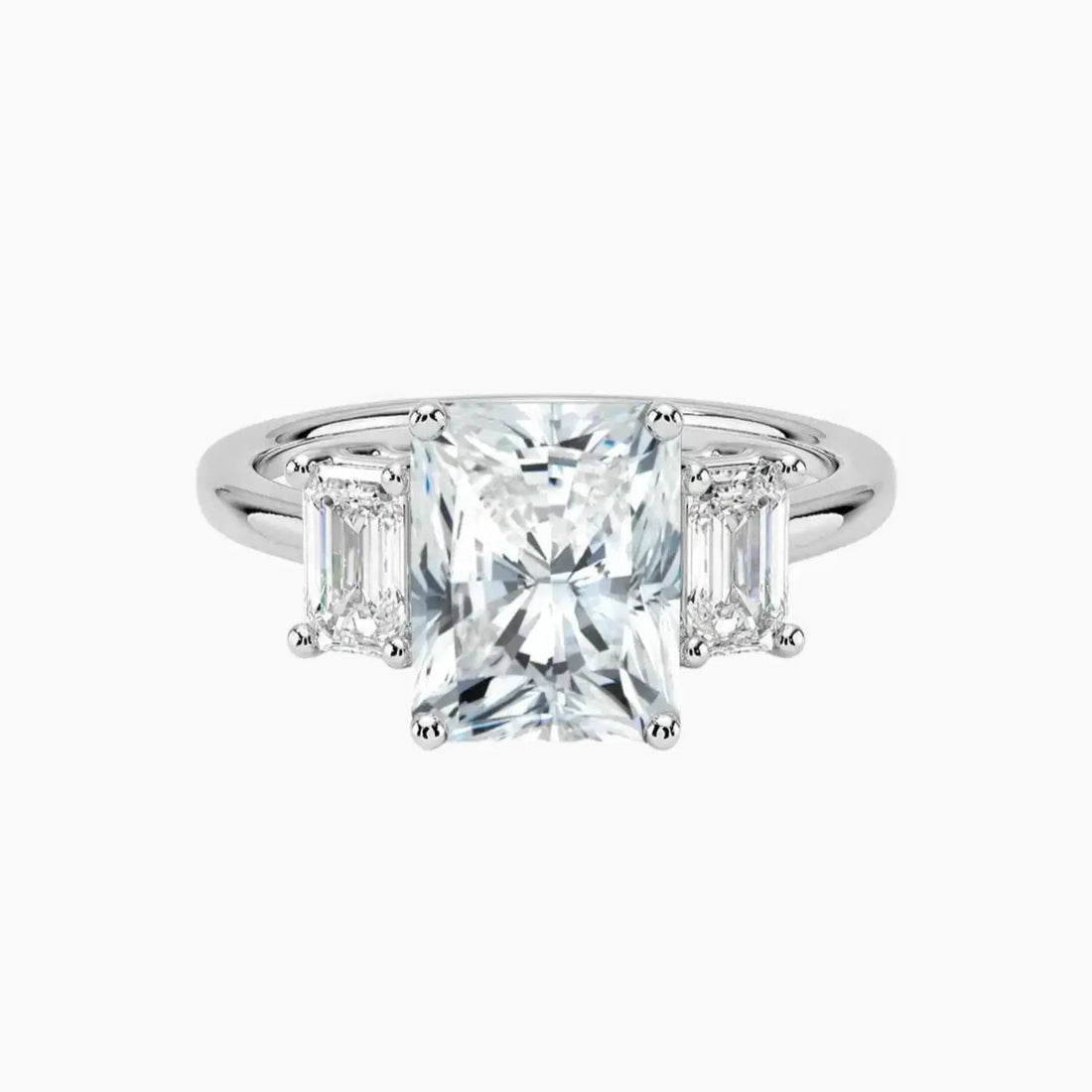 Aurelia Radiant Three Stone 1 Carat Lab Grown Diamond Engagement Ring in 18K Yellow Gold