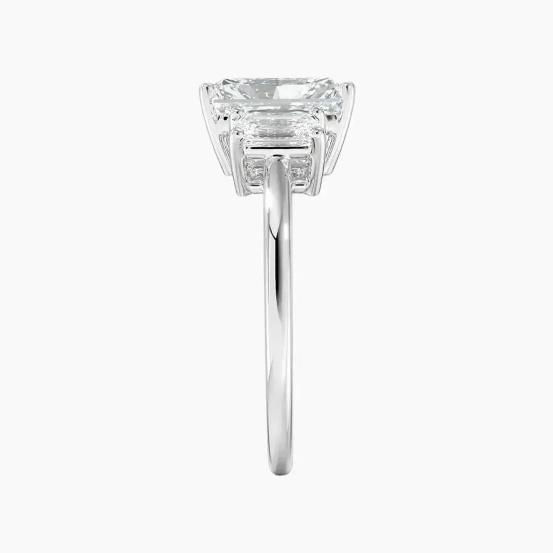 Aurelia Radiant Three Stone 2.5 Carat Lab Grown Diamond Engagement Ring in 14K White Gold
