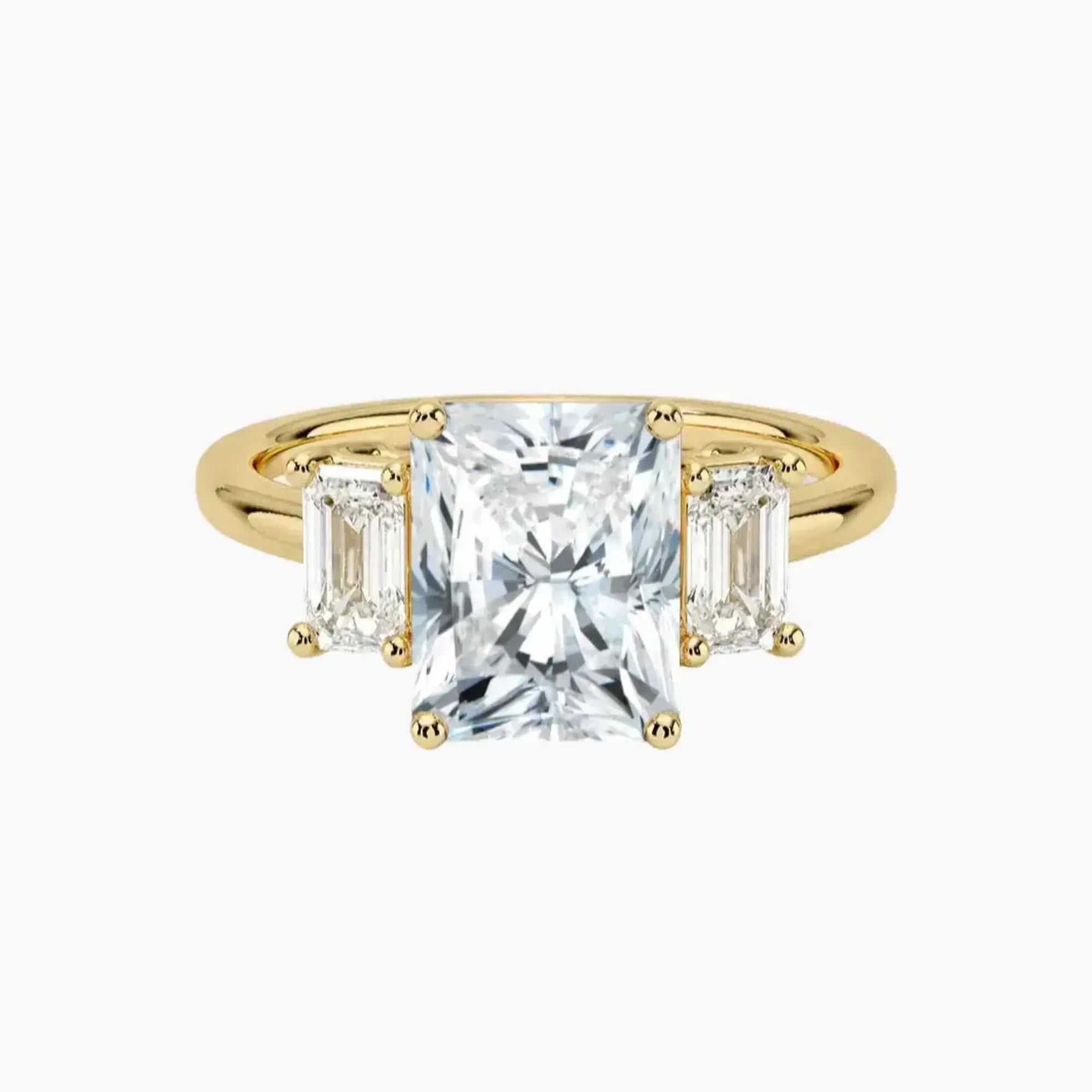 Aurelia Radiant Three Stone 1.5 Carat Lab Grown Diamond Engagement Ring in 14K Rose Gold