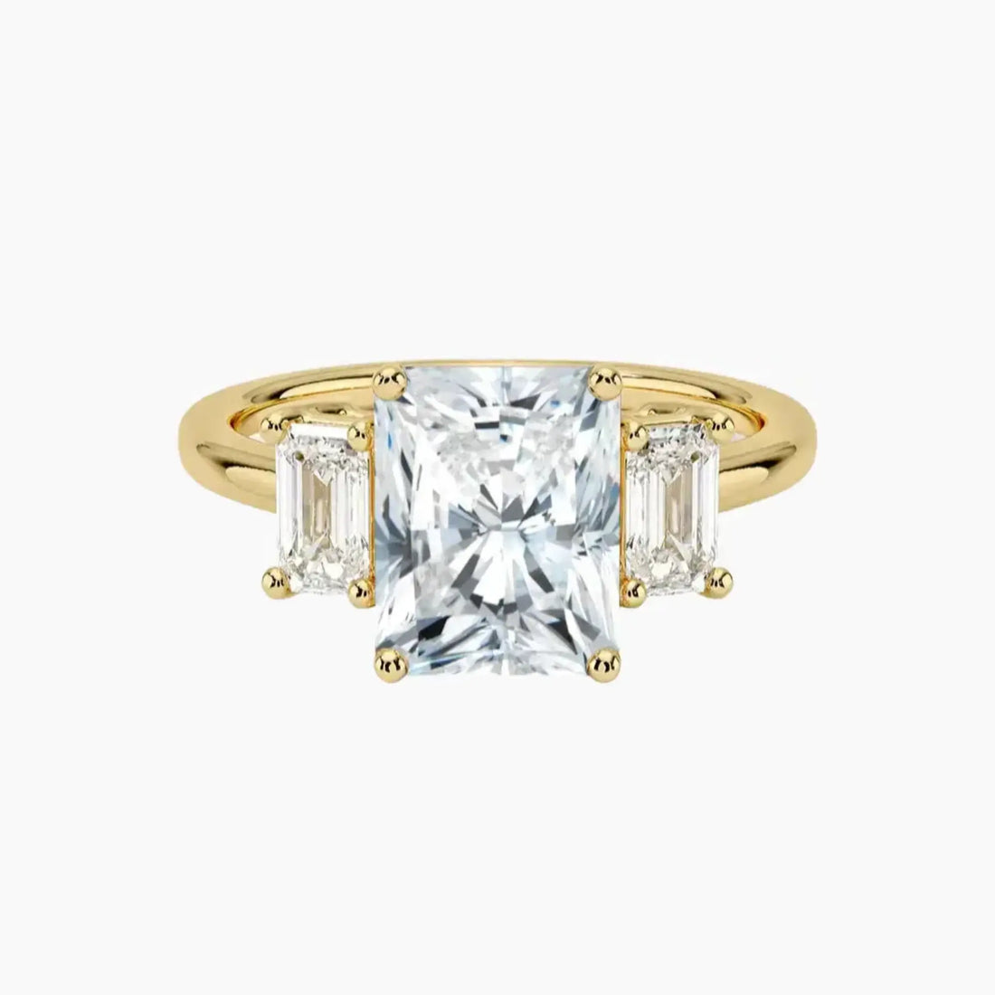 Aurelia Radiant Three Stone 3 Carat Lab Grown Diamond Engagement Ring in 18K Rose Gold