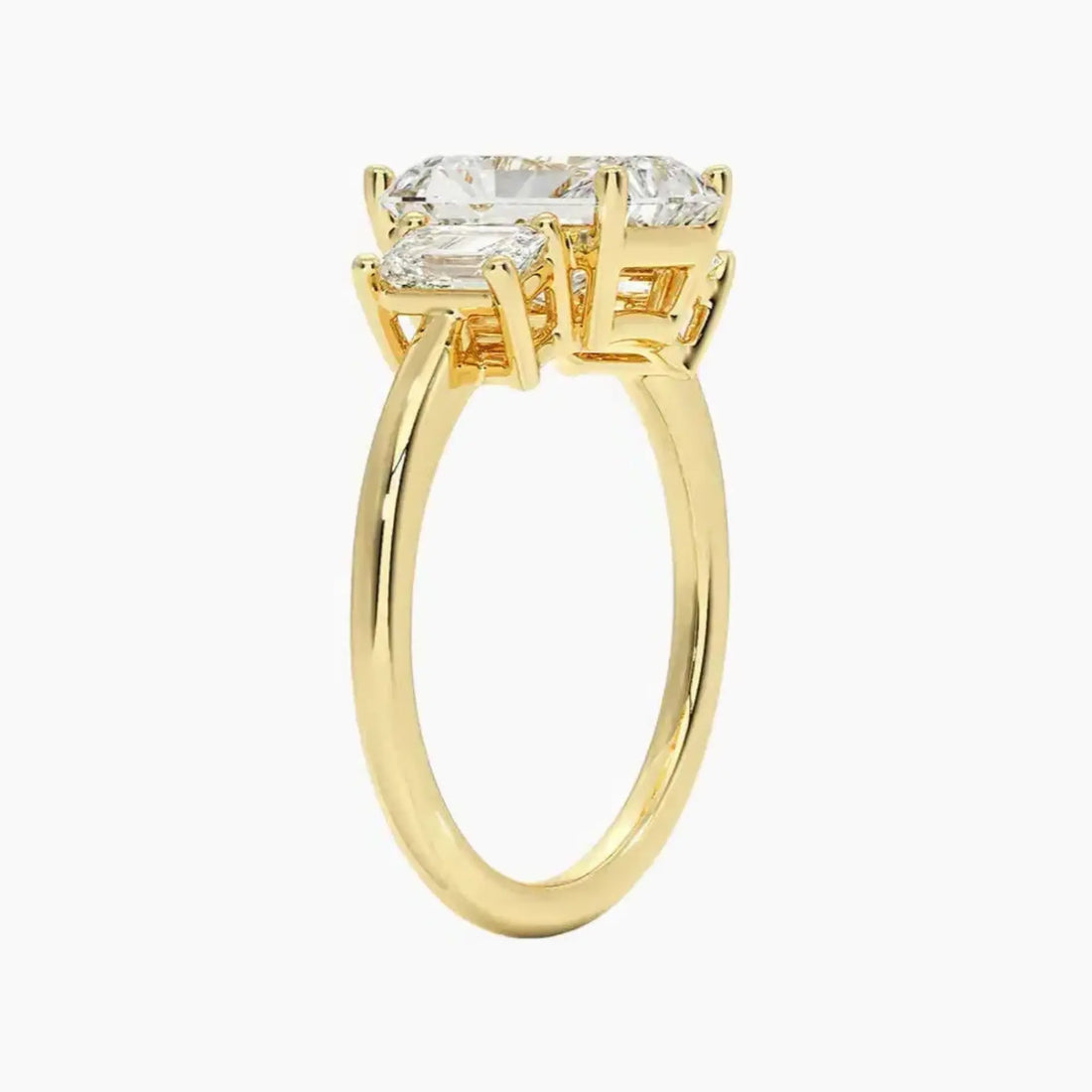 Aurelia Radiant Three Stone 2 Carat Lab Grown Diamond Engagement Ring in 14K White Gold