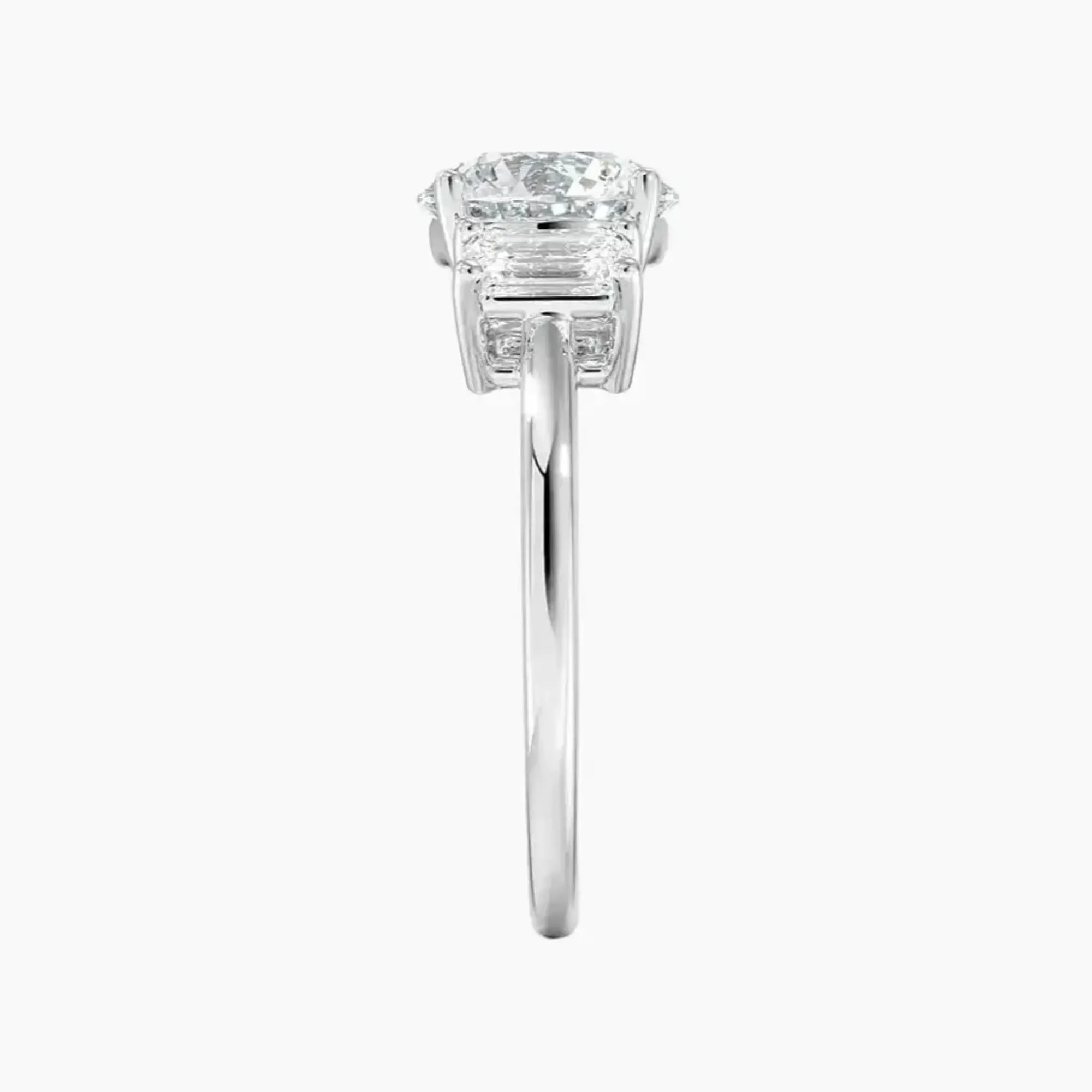 Aurelia Round Three Stone 2 Carat Lab Grown Diamond Engagement Ring in 18K Rose Gold