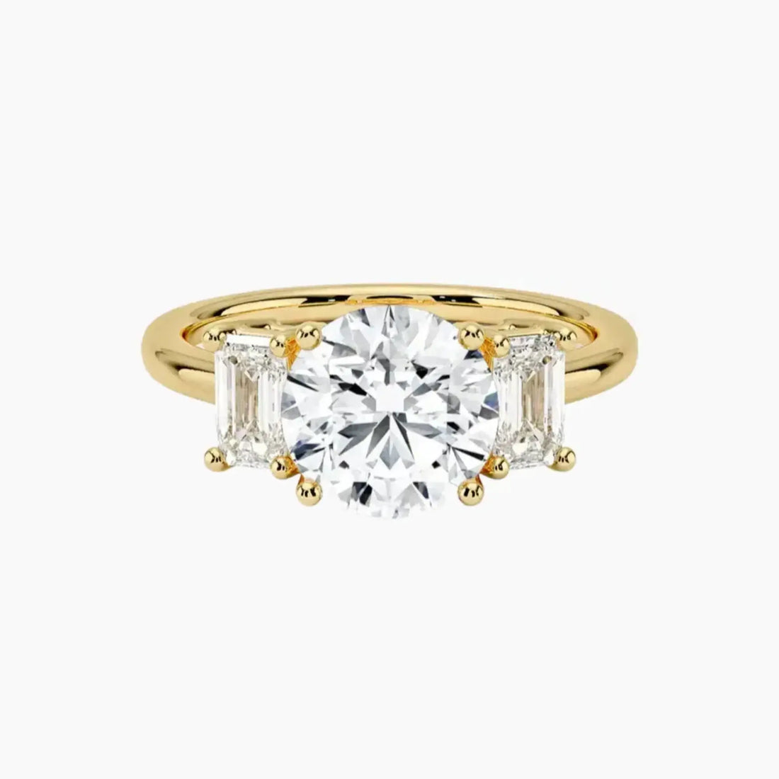 Aurelia Round Three Stone 1 Carat Lab Grown Diamond Engagement Ring in 14K Rose Gold