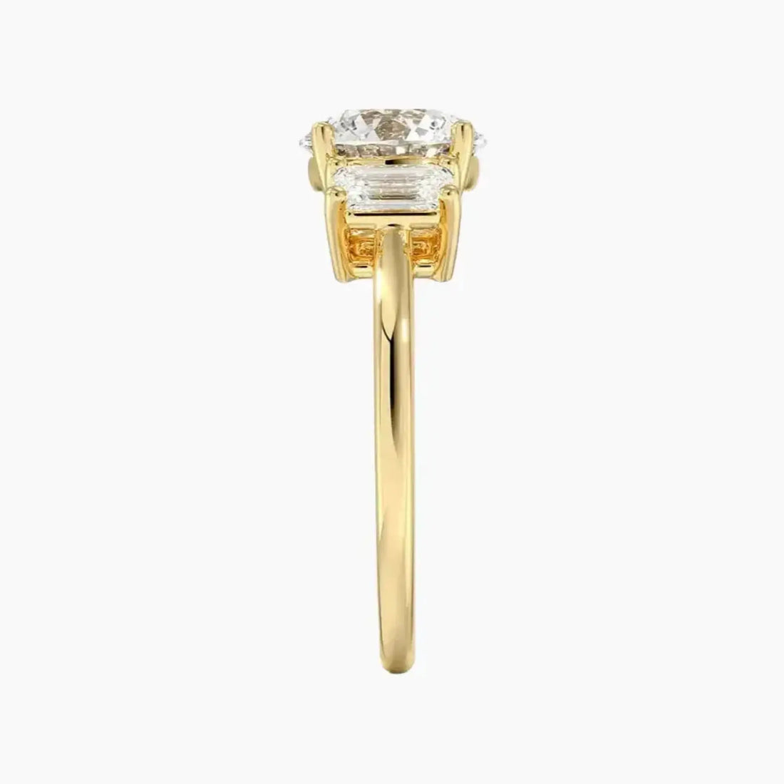 Aurelia Round Three Stone 1.5 Carat Lab Grown Diamond Engagement Ring in 14K Yellow Gold