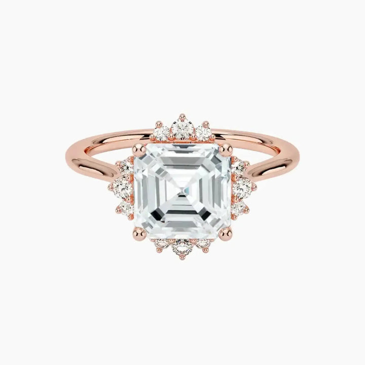 Nadia Asscher Designer 1 Carat Lab Grown Diamond Engagement Ring in 18K Rose Gold