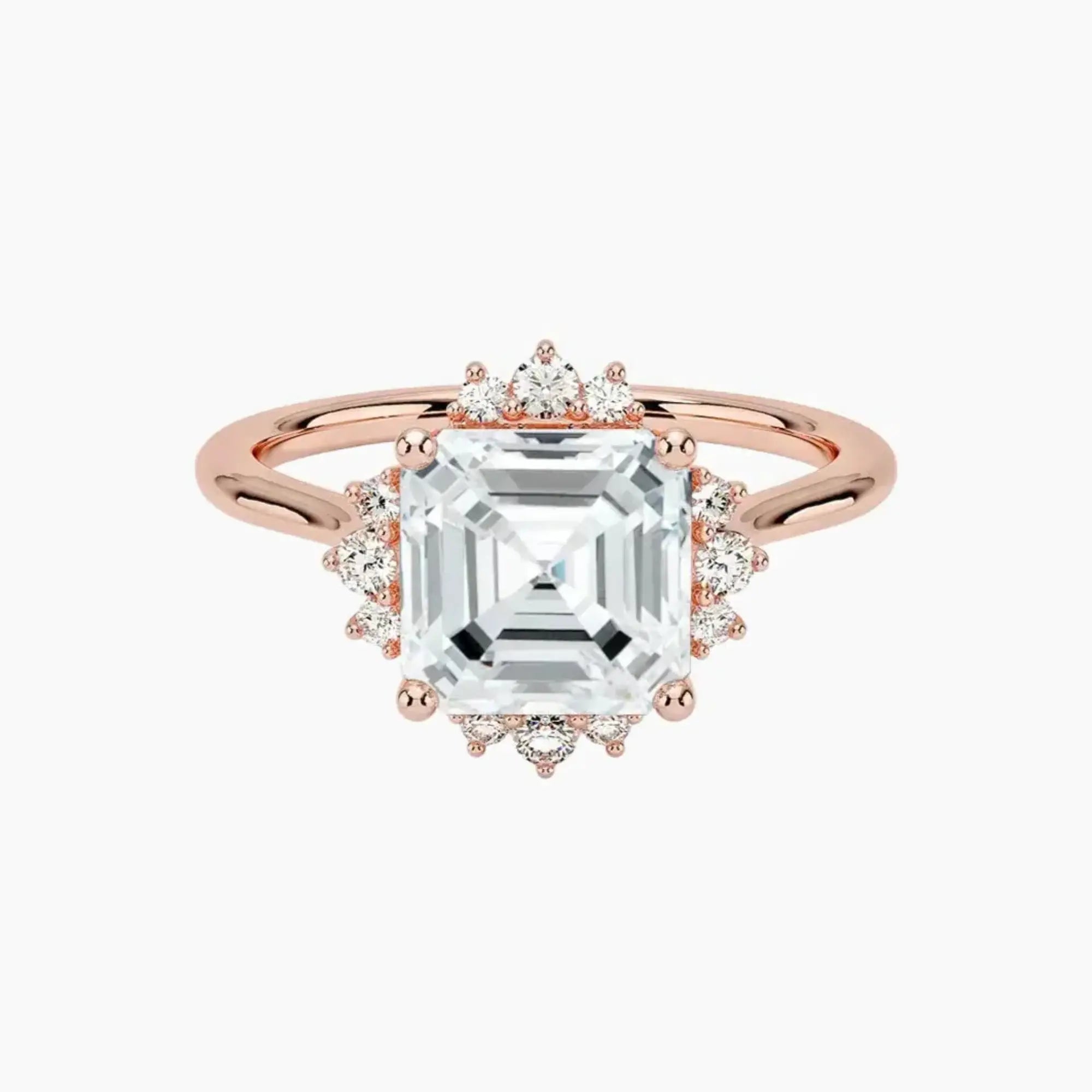 Nadia Asscher Designer 1 Carat Lab Grown Diamond Engagement Ring in 18K White Gold
