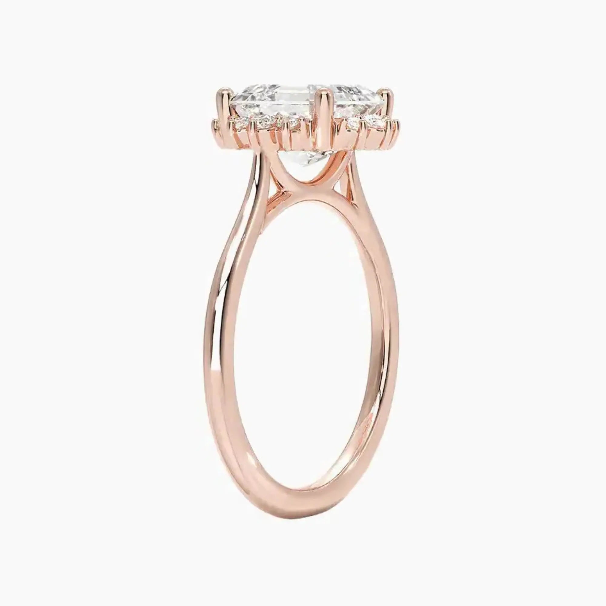 Nadia Asscher Designer 2.5 Carat Lab Grown Diamond Engagement Ring in 18K Rose Gold