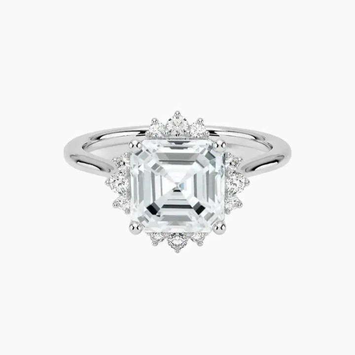 Nadia Asscher Designer 2 Carat Lab Grown Diamond Engagement Ring in 18K White Gold
