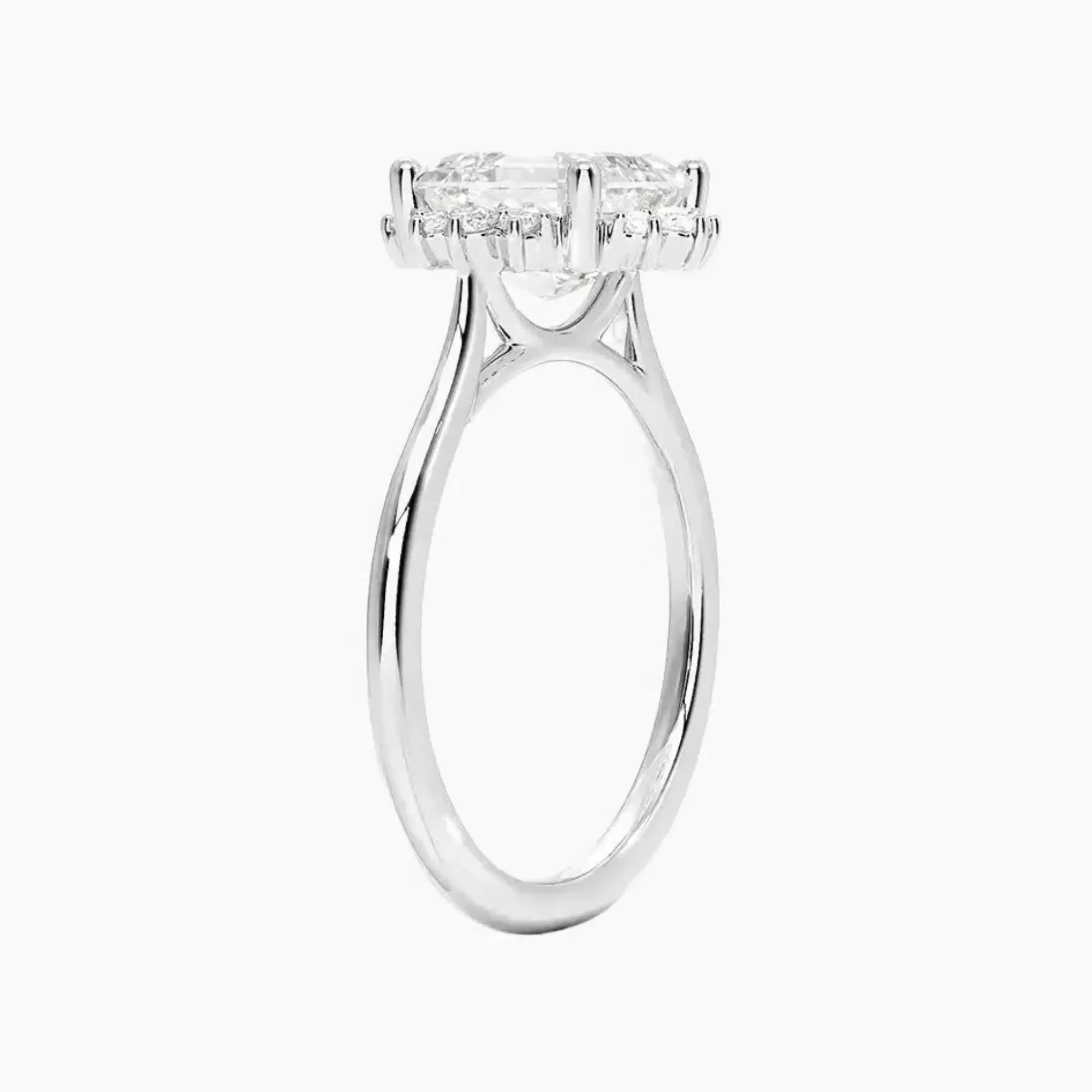 Nadia Asscher Designer 1.5 Carat Lab Grown Diamond Engagement Ring in 18K White Gold