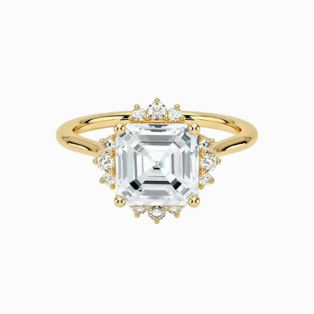 Nadia Asscher Designer 2.5 Carat Lab Grown Diamond Engagement Ring in 14K Rose Gold