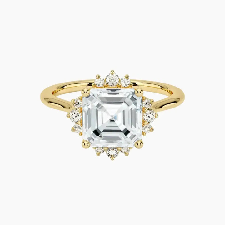 Nadia Asscher Designer 2 Carat Lab Grown Diamond Engagement Ring in 14K Yellow Gold