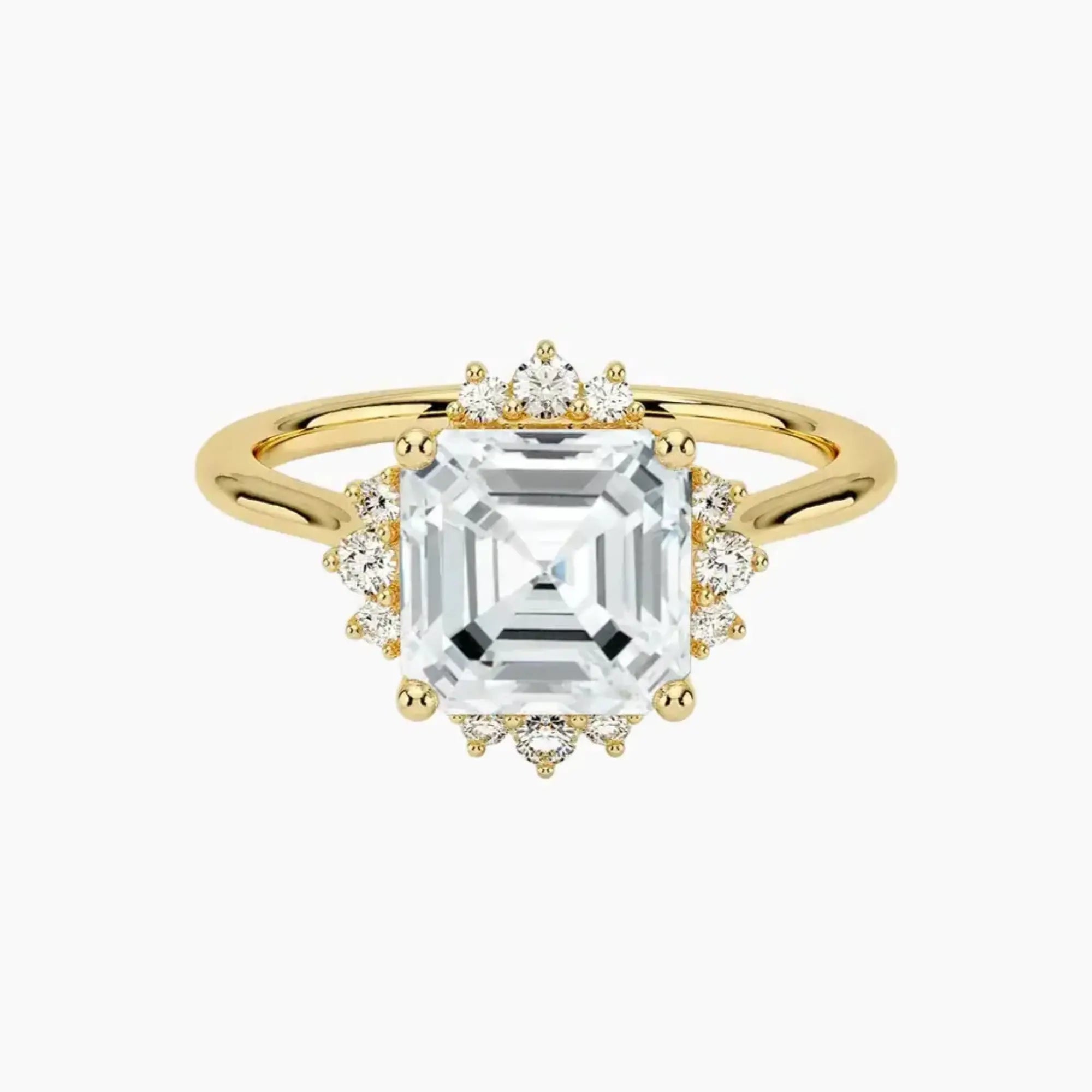 Nadia Asscher Designer 3 Carat Lab Grown Diamond Engagement Ring in 18K Yellow Gold