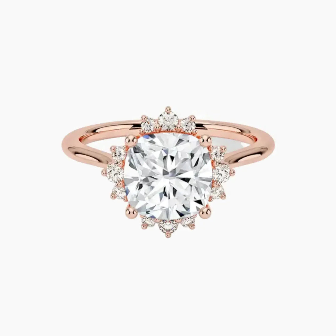 Nadia Cushion Designer 2.5 Carat Lab Grown Diamond Engagement Ring in 14K Yellow Gold
