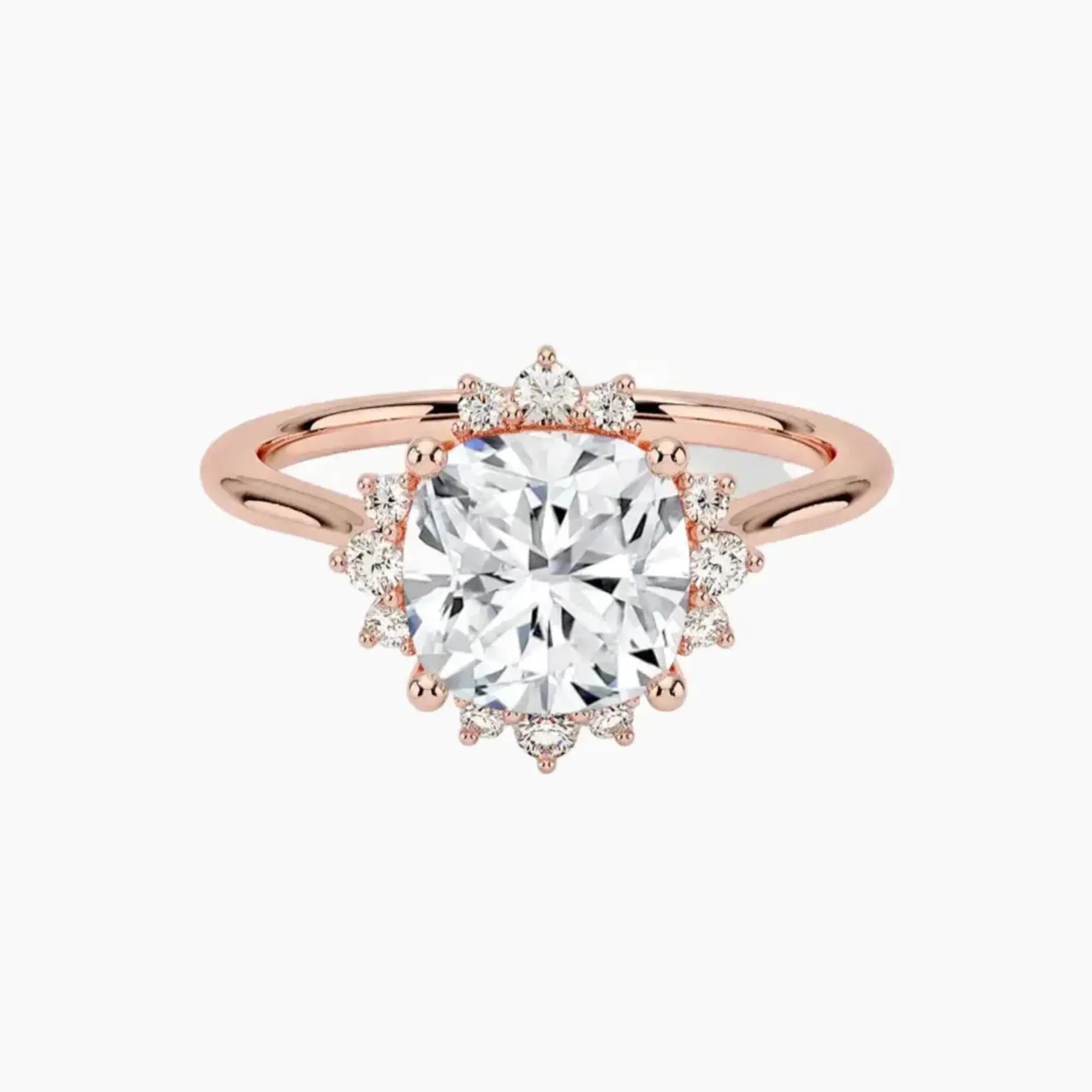 Nadia Cushion Designer 2 Carat Lab Grown Diamond Engagement Ring in 14K White Gold