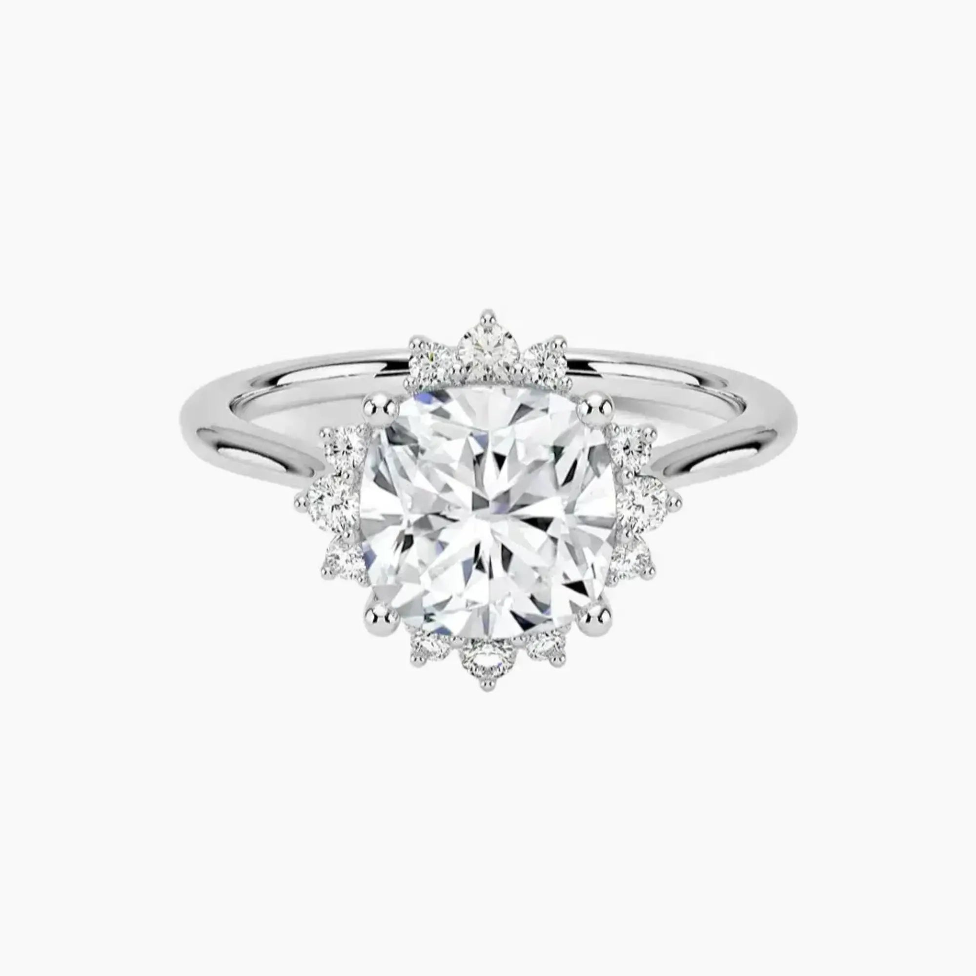 Nadia Cushion Designer 2 Carat Lab Grown Diamond Engagement Ring in 18K Yellow Gold