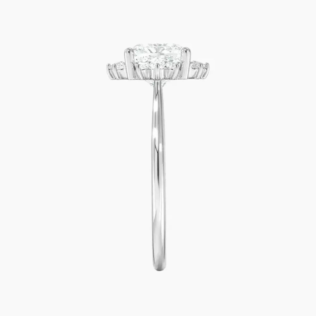 Nadia Cushion Designer 1.5 Carat Lab Grown Diamond Engagement Ring in 14K White Gold