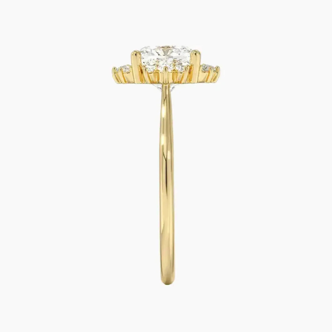 Nadia Cushion Designer 1 Carat Lab Grown Diamond Engagement Ring in 18K White Gold