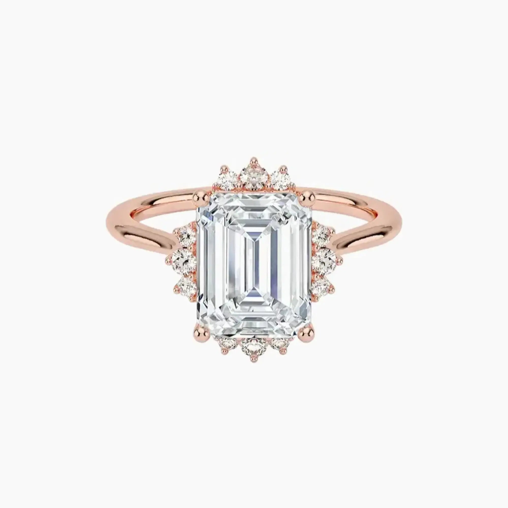 Nadia Emerald Designer 1.5 Carat Lab Grown Diamond Engagement Ring in 14K Yellow Gold