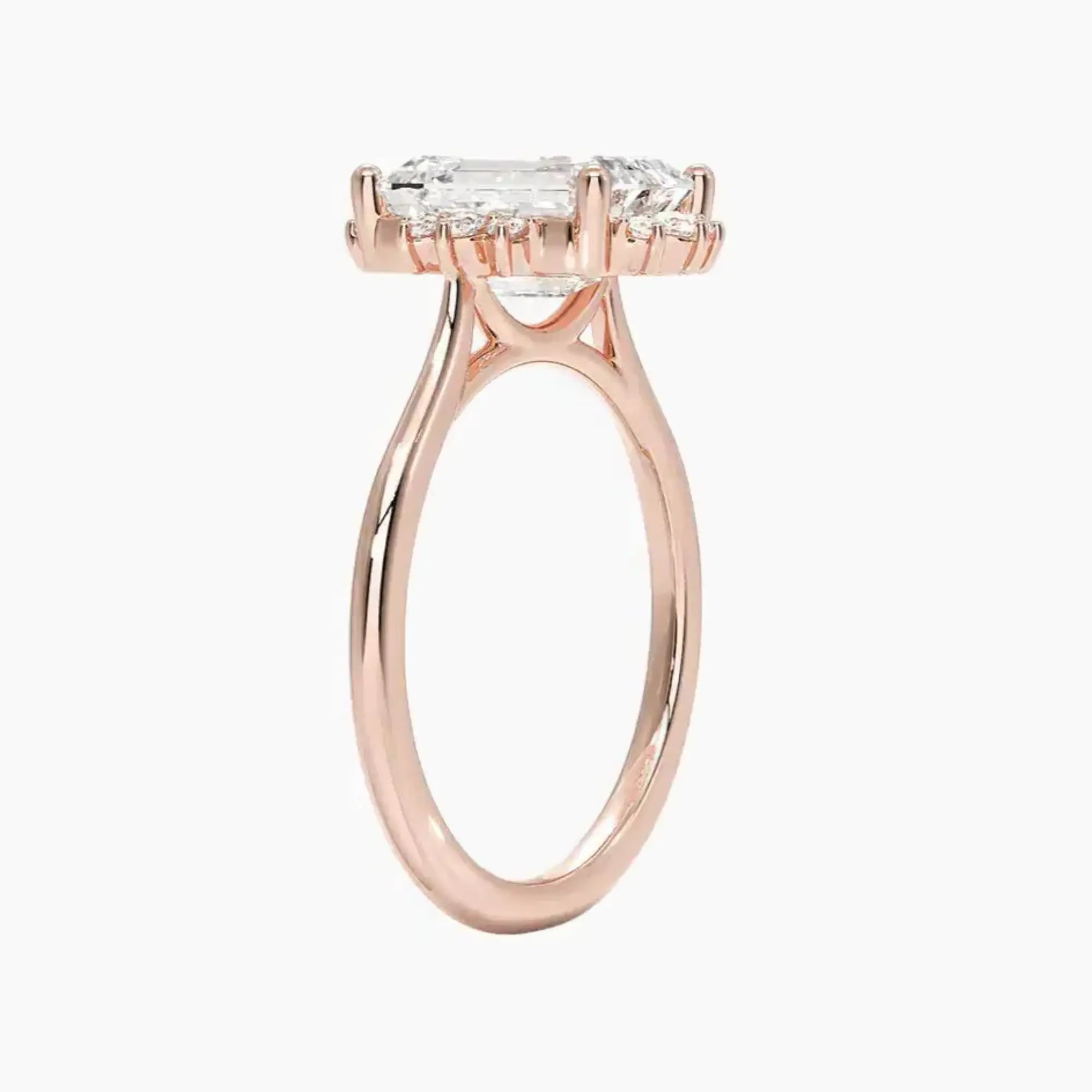 Nadia Emerald Designer 1.5 Carat Lab Grown Diamond Engagement Ring in 14K Yellow Gold