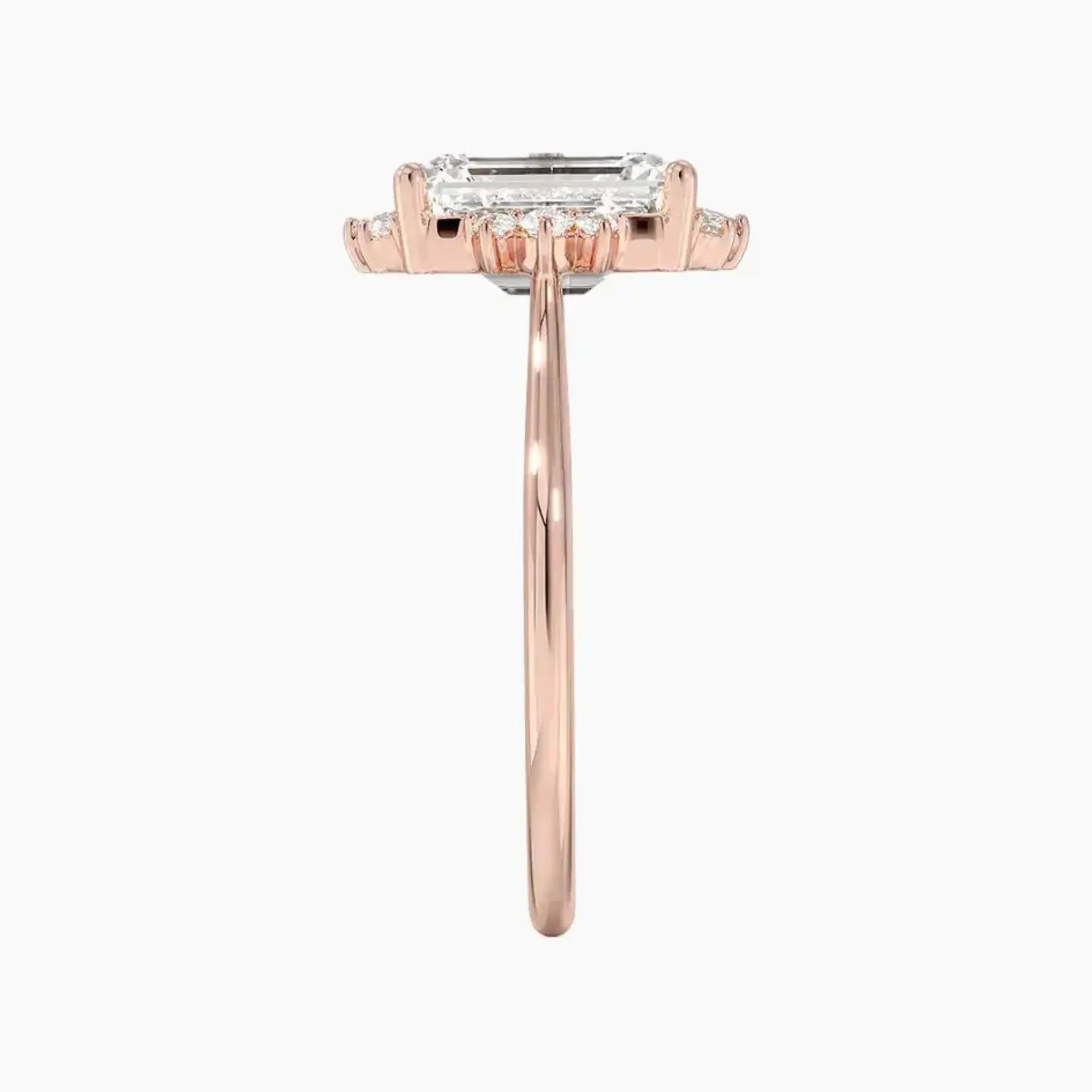 Nadia Emerald Designer 3 Carat Lab Grown Diamond Engagement Ring in 14K White Gold