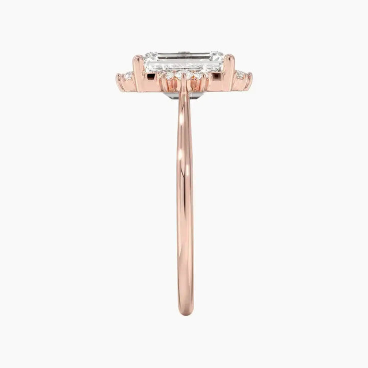 Nadia Emerald Designer 2.5 Carat Lab Grown Diamond Engagement Ring in 14K Yellow Gold