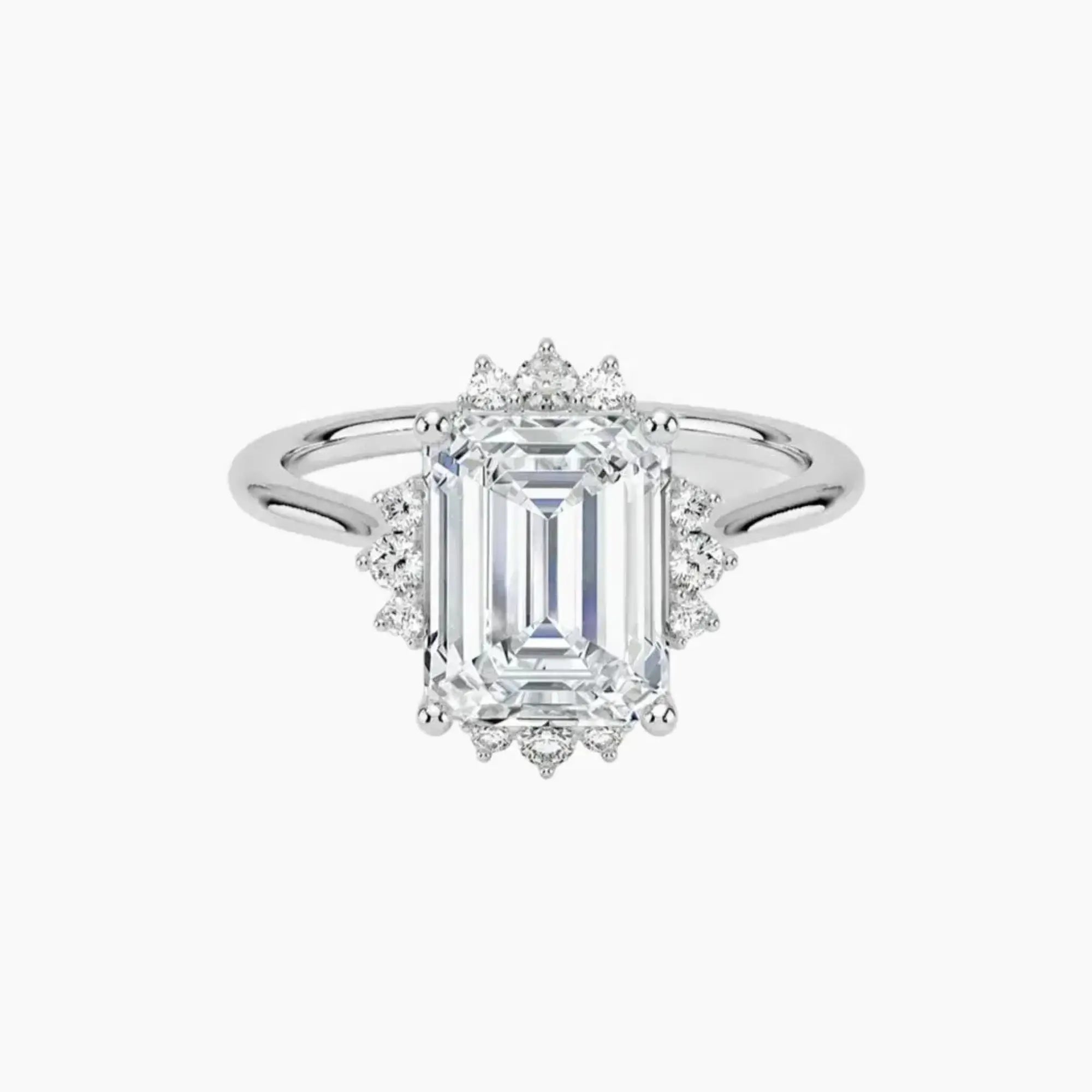 Nadia Emerald Designer 2.5 Carat Lab Grown Diamond Engagement Ring in 18K Yellow Gold