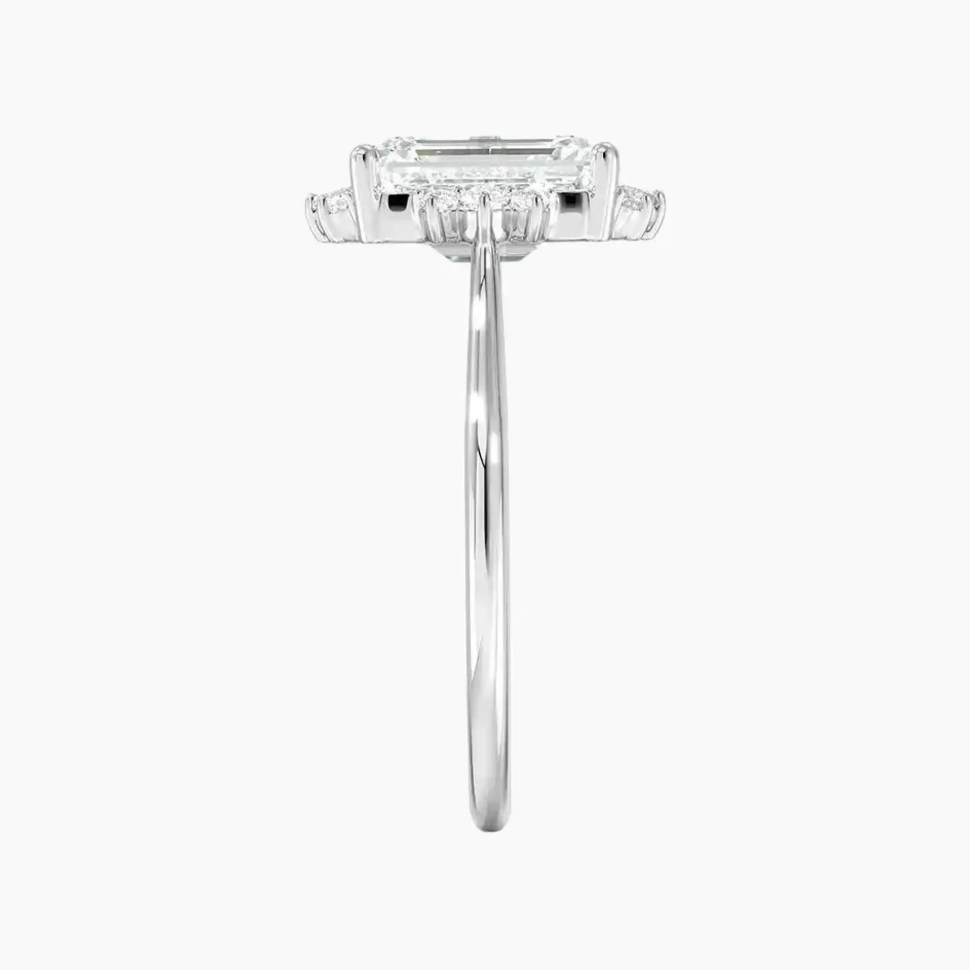 Nadia Emerald Designer Diamond Ring Setting in 14K White Gold