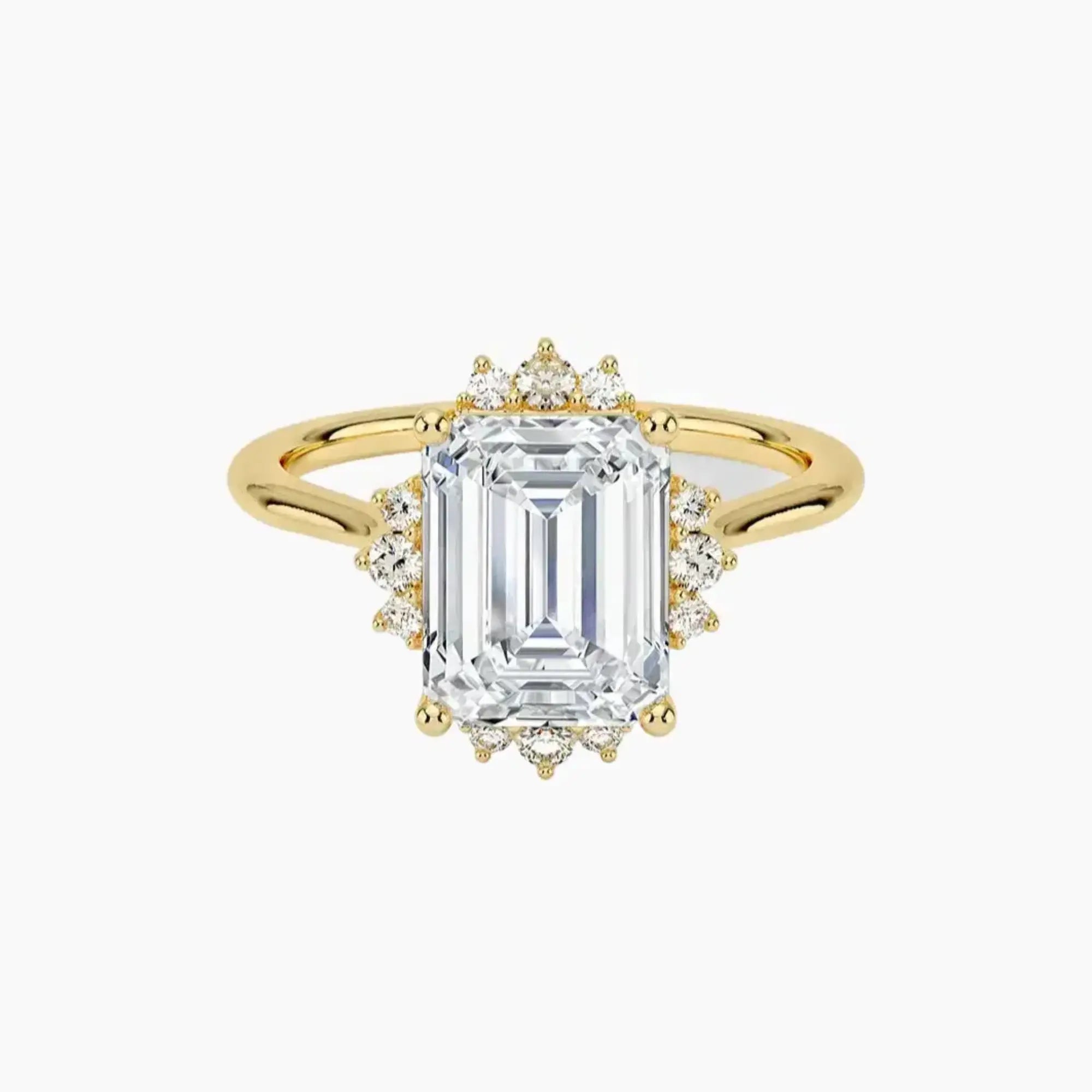 Nadia Emerald Designer Diamond Ring Setting in 14K Yellow Gold