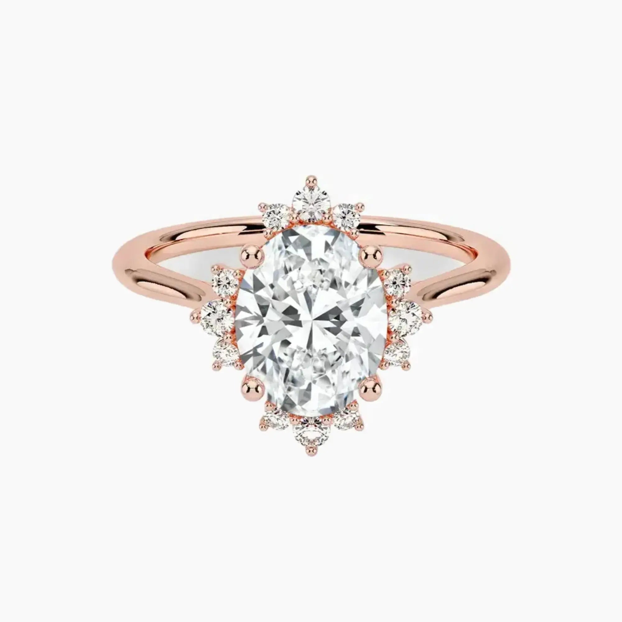 Nadia Oval Designer Diamond Ring Setting in 18K White Gold
