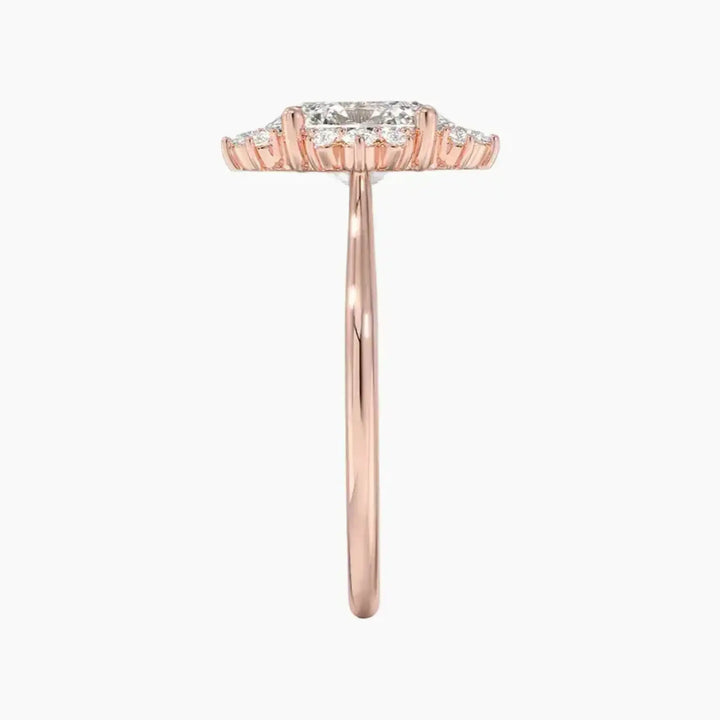 Nadia Oval Designer 1.5 Carat Lab Grown Diamond Engagement Ring in 18K White Gold