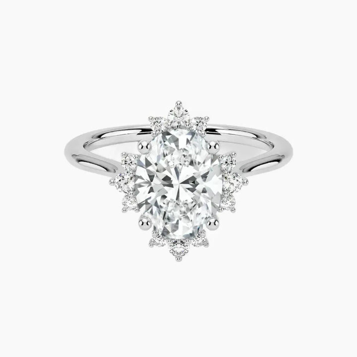 Nadia Oval Designer 3 Carat Lab Grown Diamond Engagement Ring in 14K White Gold