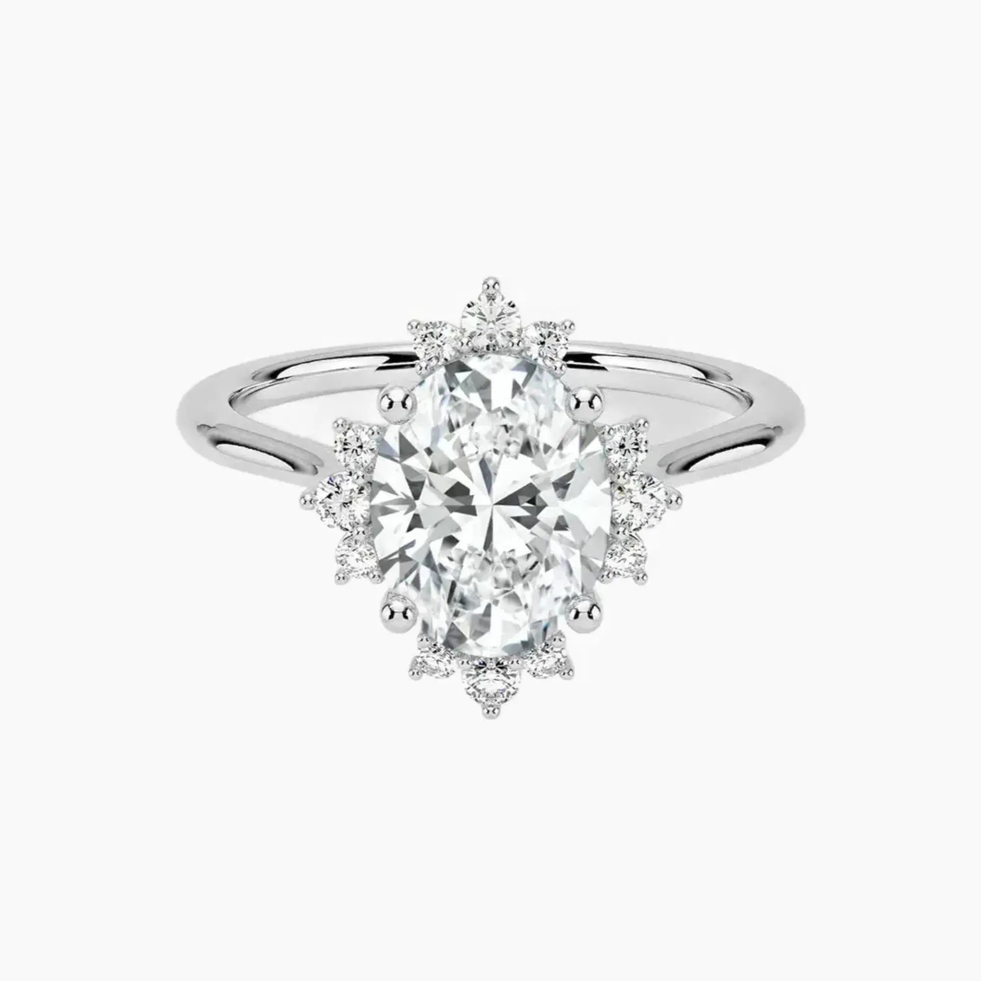 Nadia Oval Designer 1.5 Carat Lab Grown Diamond Engagement Ring in 14K Yellow Gold