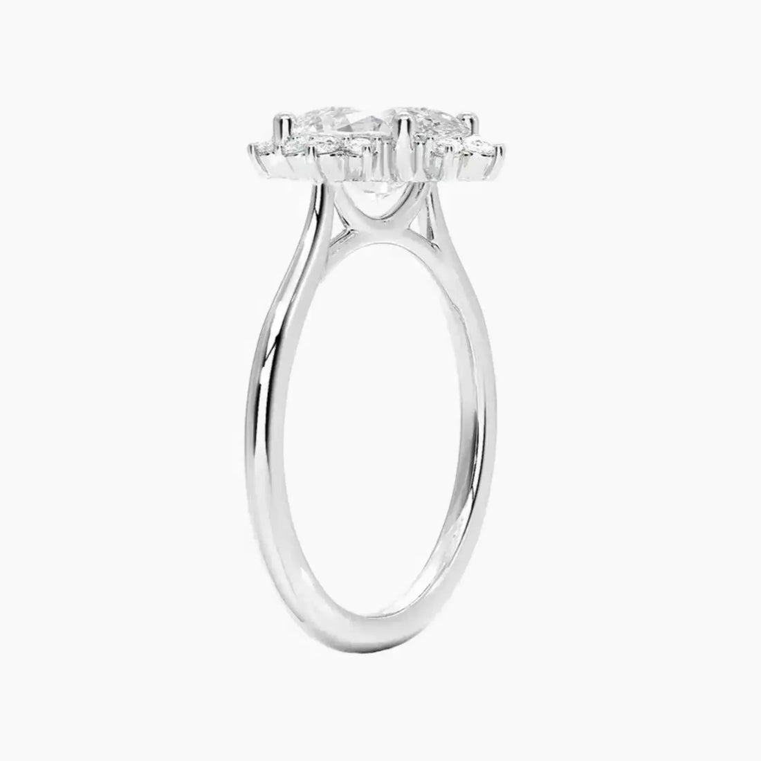 Nadia Oval Designer Diamond Ring Setting in 18K White Gold