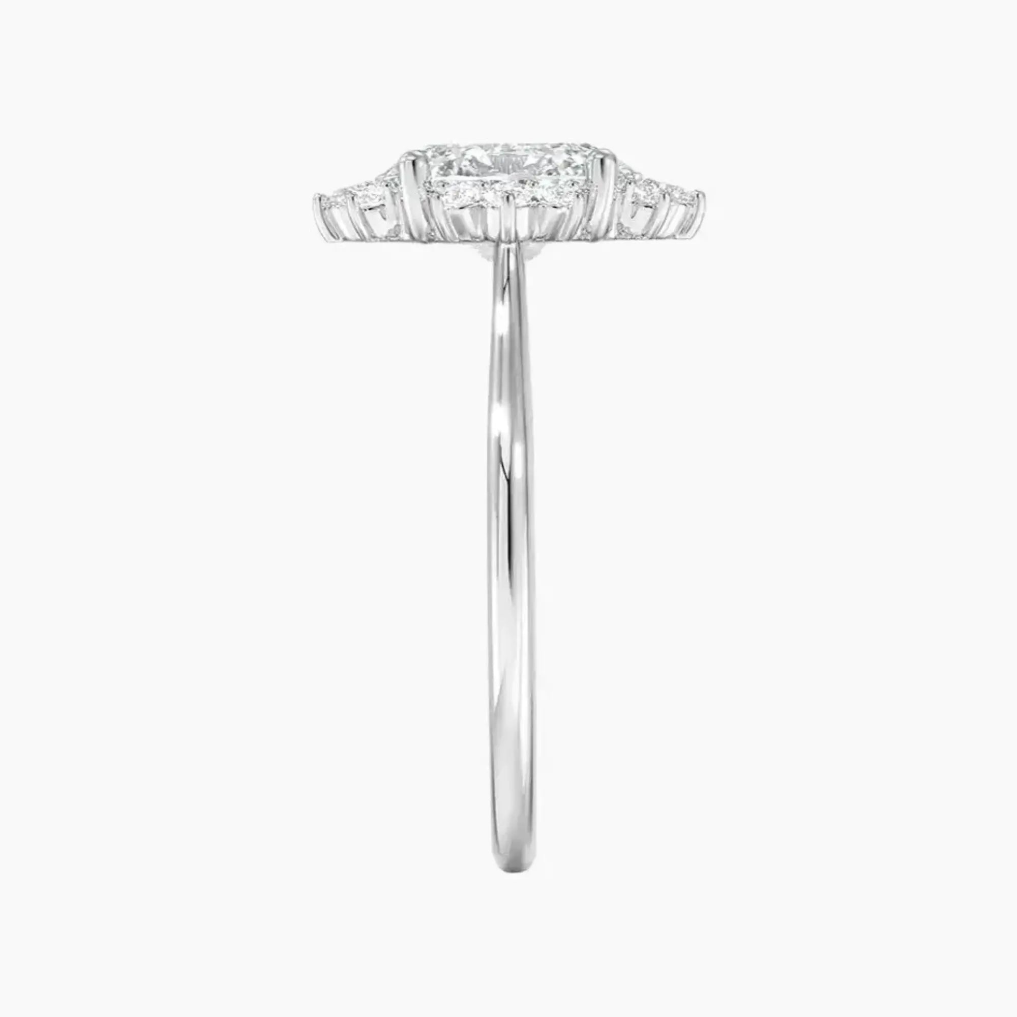 Nadia Oval Designer 3 Carat Lab Grown Diamond Engagement Ring in 18K White Gold